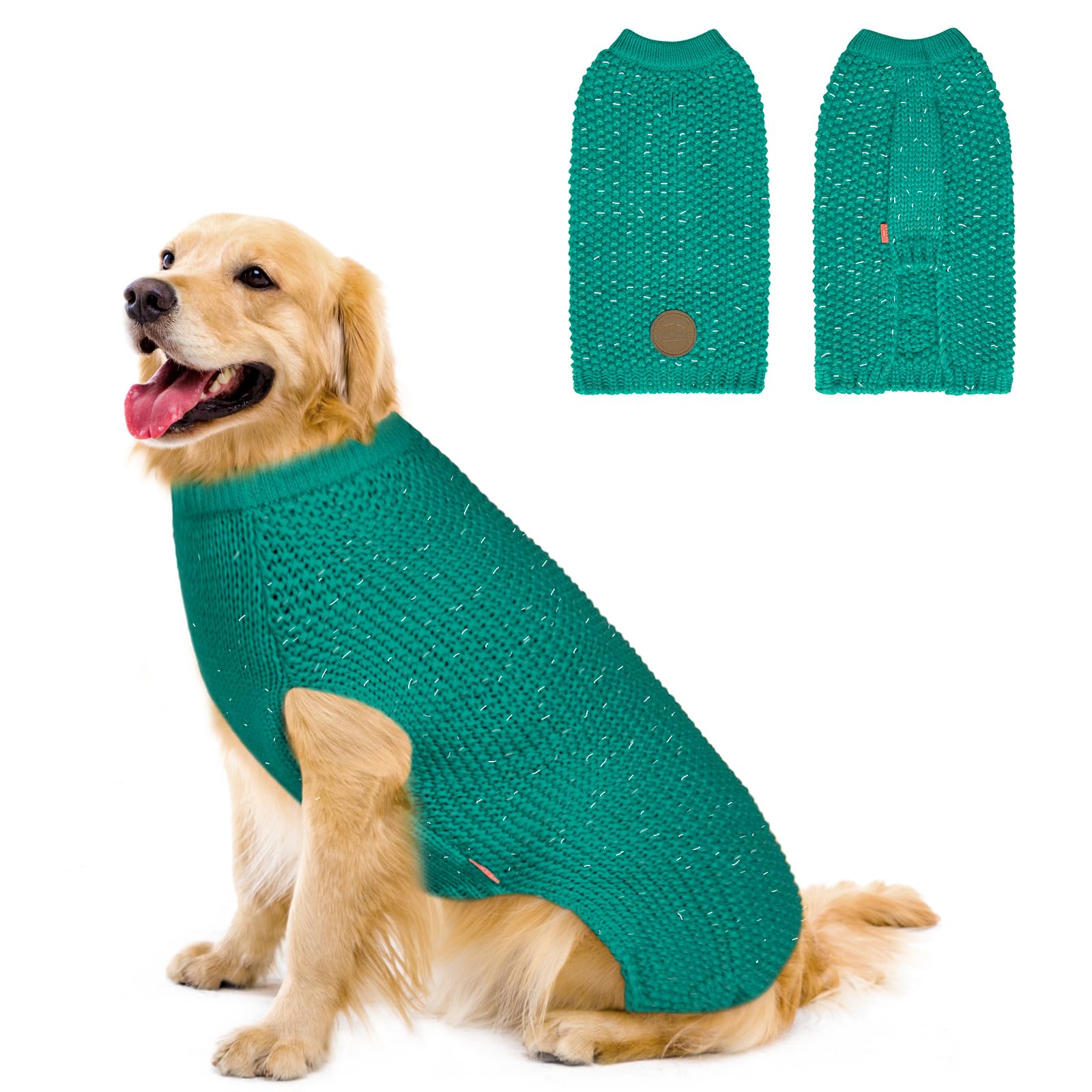 Kyeese Dog Sweater Christmas Pullover Dog Sweater For Medium Dogs Boy Medium Clothesr With Reflective Yarn Warm Pet Sweater Medi