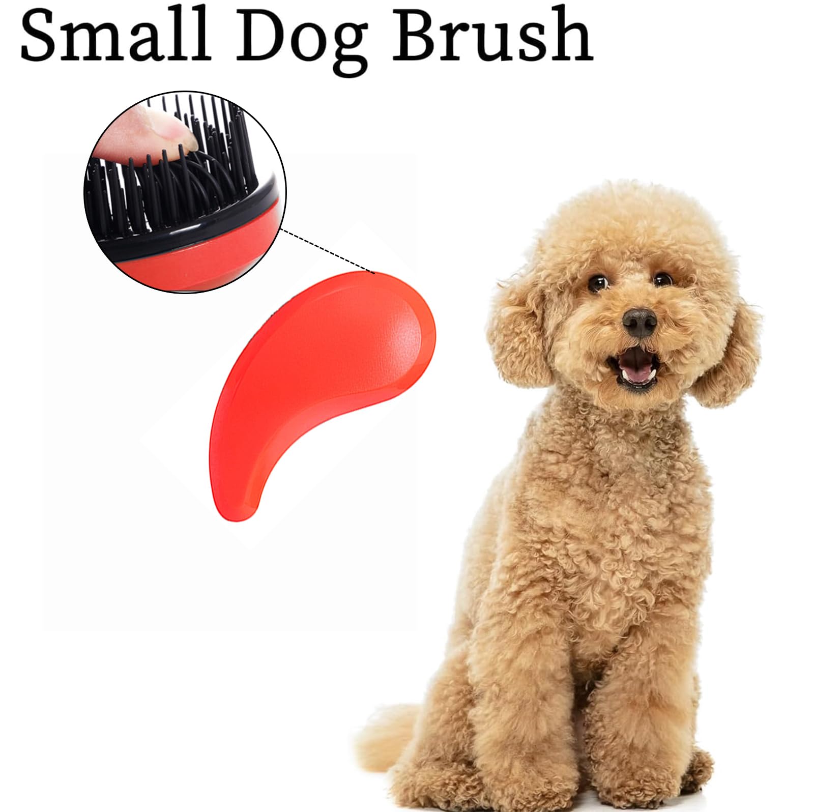 MAEELOU Small Dog Brush - Puppy Hair Brush- Grooming Tool for Teddy, Yorkies, Maltese, Shih Tzu, Chihuahua (Orange)