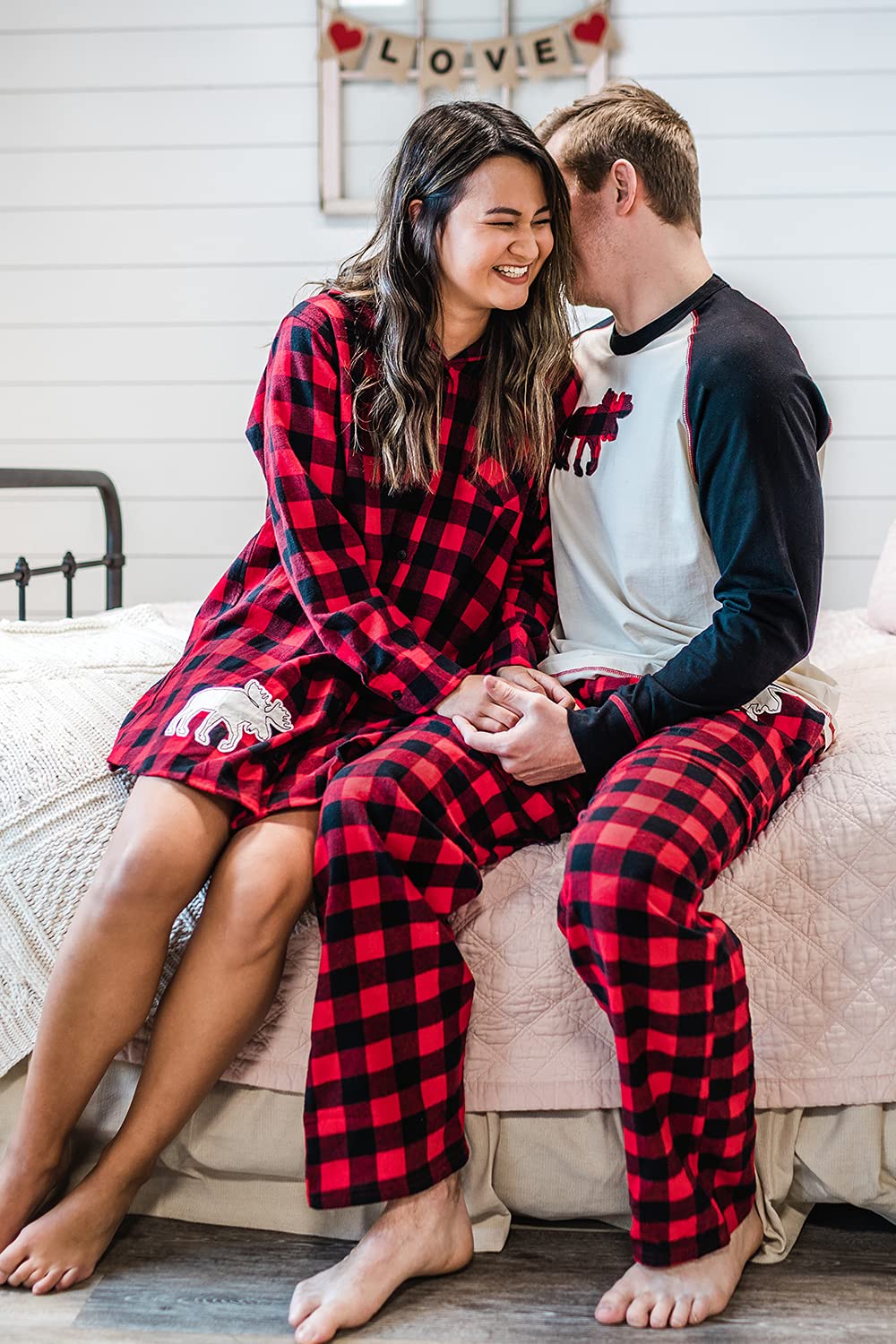 Lazy One Flannel Pajama Pants For Men Mens Separate Bottoms Lounge Pants Animal Plaid (Moose Plaid Medium)