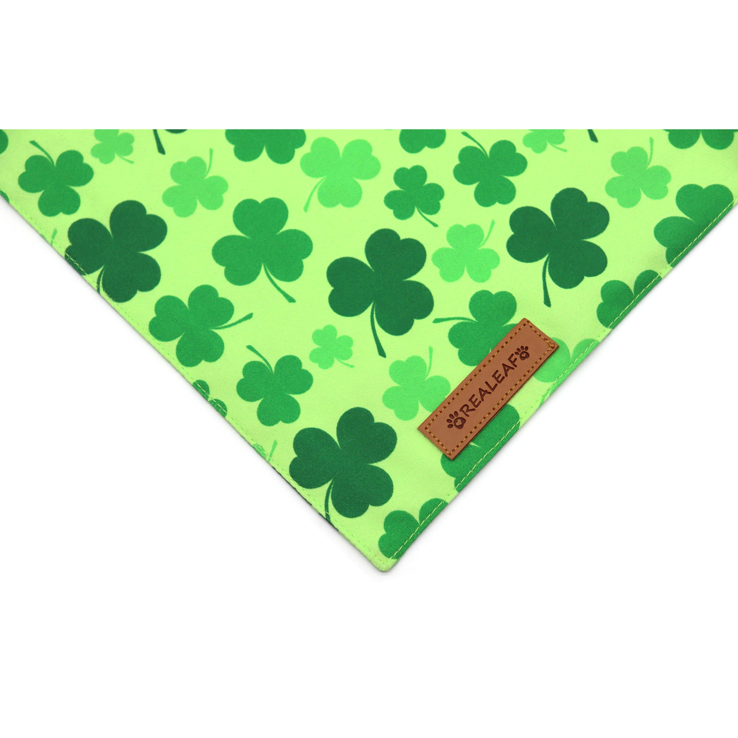 Realeaf St. Patrick'S Day Dog Bandanas 2 Pack, Triangle Reversible Pet Scarf For Boys And Girls, Premium Durable Fabric, Holiday Bandana For Medium And Large Dogs (Large)