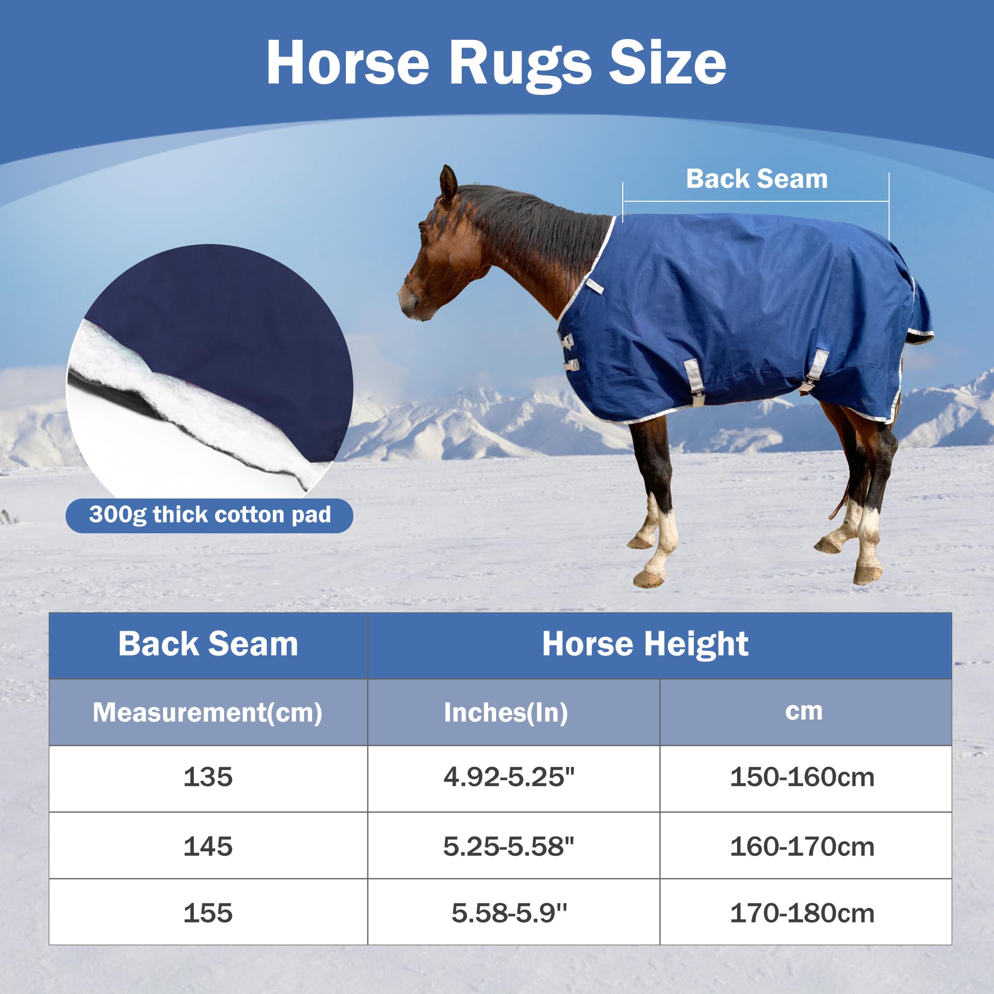 Xuanniao Winter 1200D Premium Turnout Horse Blanket,Medium Weight Waterproof Blanket