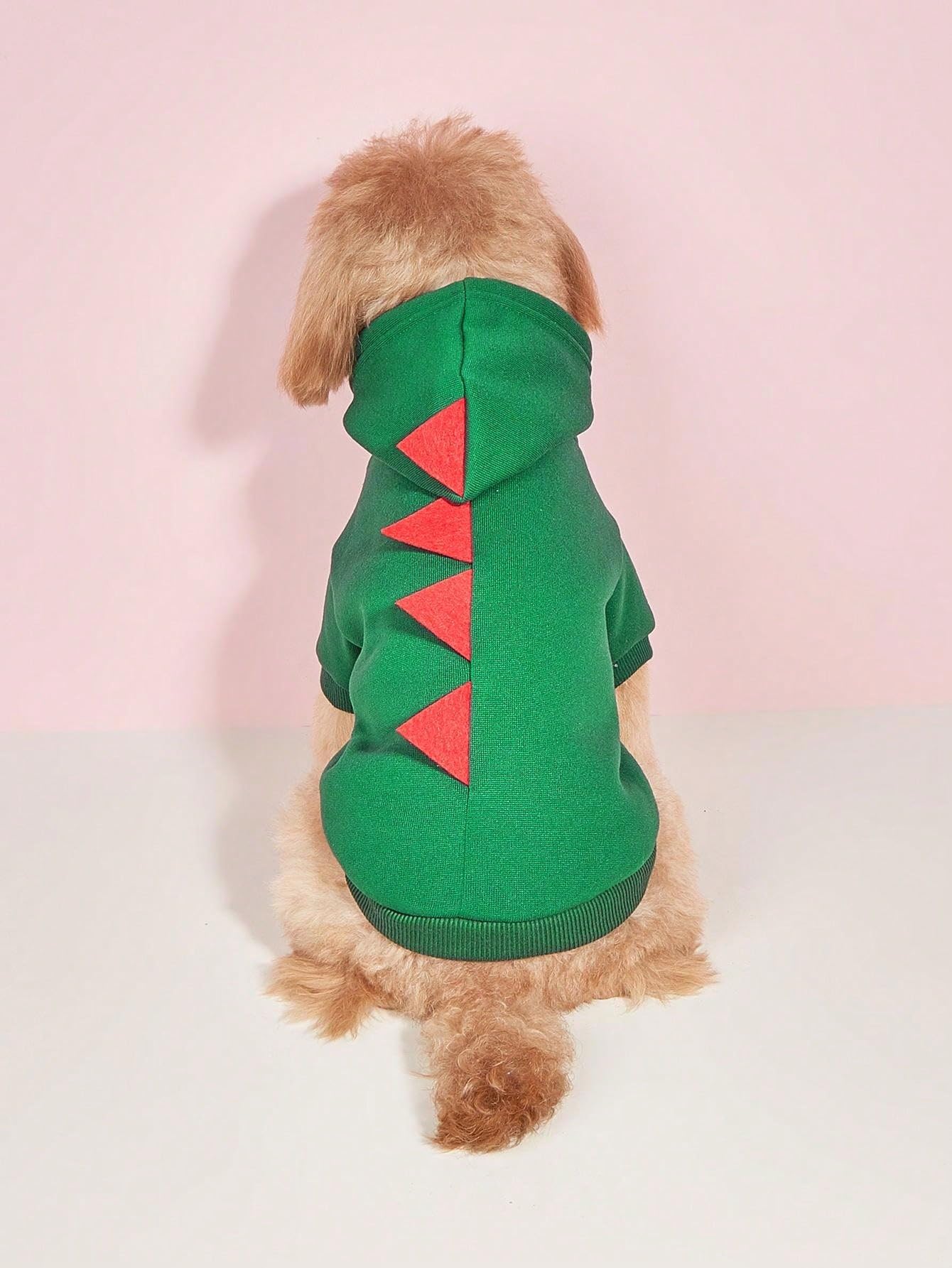 Qwinee Dinosaur Dog Hoodie Dog Warm Jacket Christmas Halloween Dog Costume Dog Clothes For Puppy Kitten Small Medium Dogs Cats D