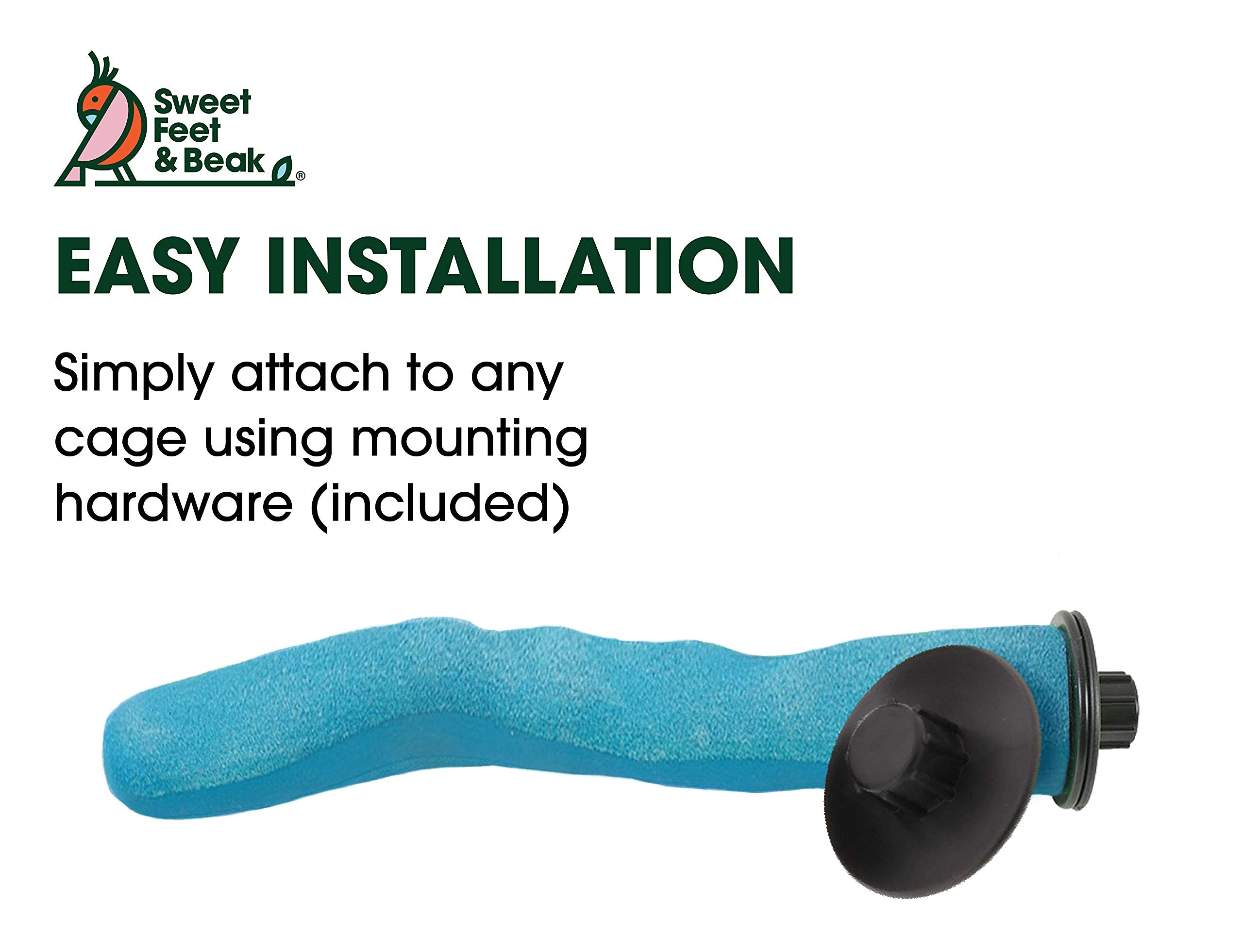 Sweet Feet And Beak Safety Pumice Perch Bird Toy - Trims Nails And Beak - Promotes Healthy Nails And Beaks - Safe Non-Toxic Bird Supplies For Bird Cages - X-Small 6'