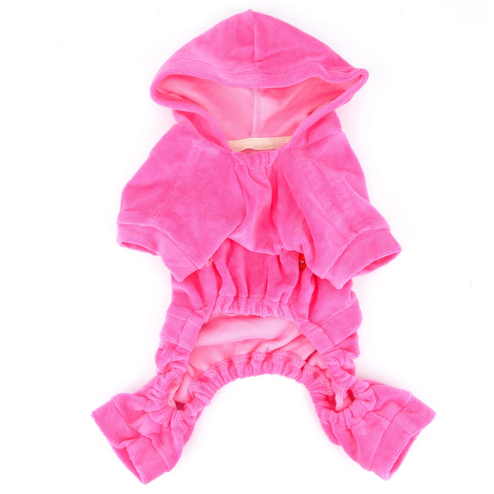 Seimai Dog Hoodies Jumpsuit For Small Dog Cat Puppy Rhinestone Crown Soft Velvet Autumn Winter Hooded Pajamas Tracksuit Outfits Sportswear Jacket With Hat Training Outdoor Pink S