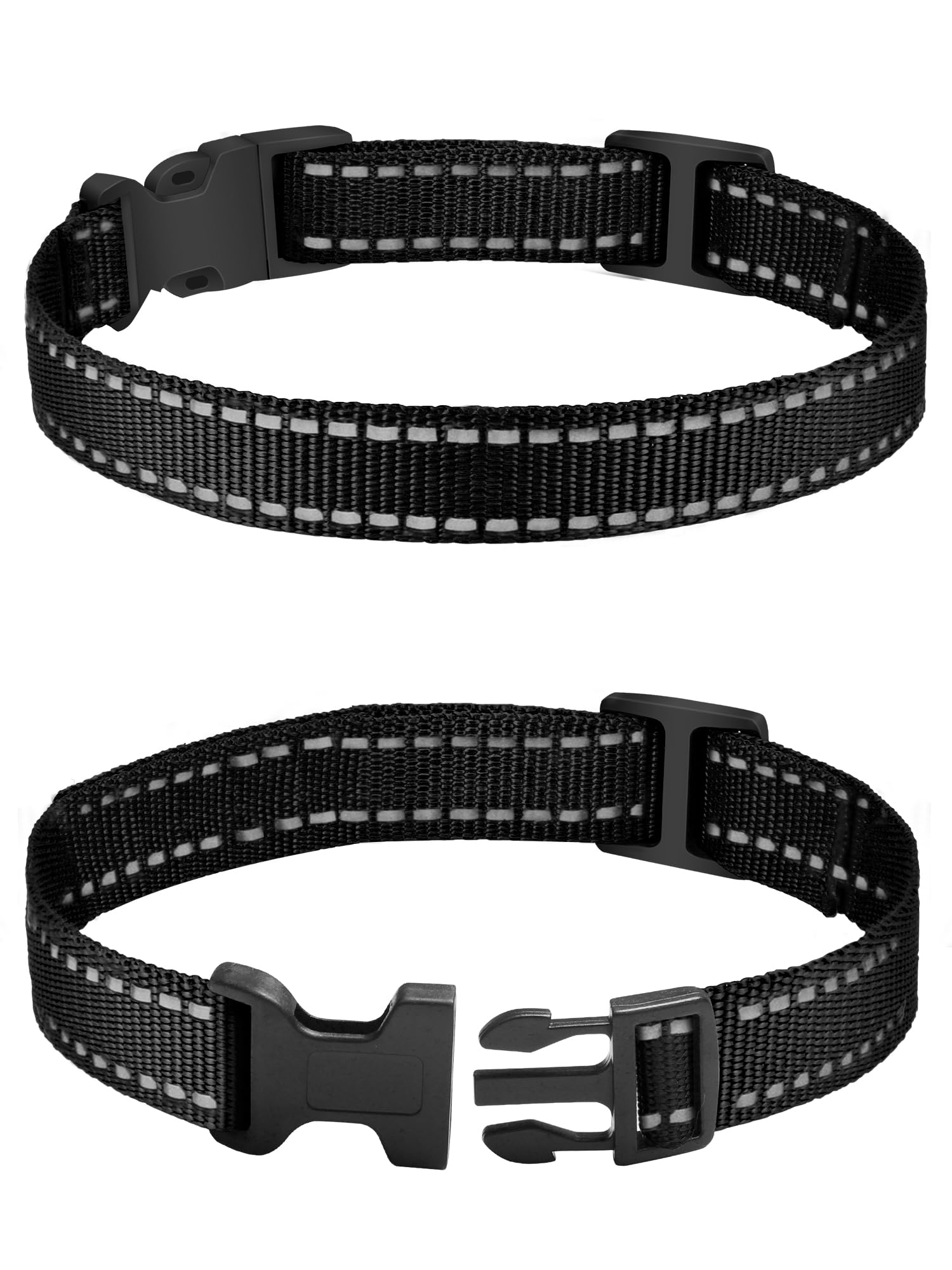 Petjoy 2-Pack Collar Strap For Bark And Shock Collars, E-Collar Replacement, Strong, Durable, Adjustable 8-27 Inches Dog Collar