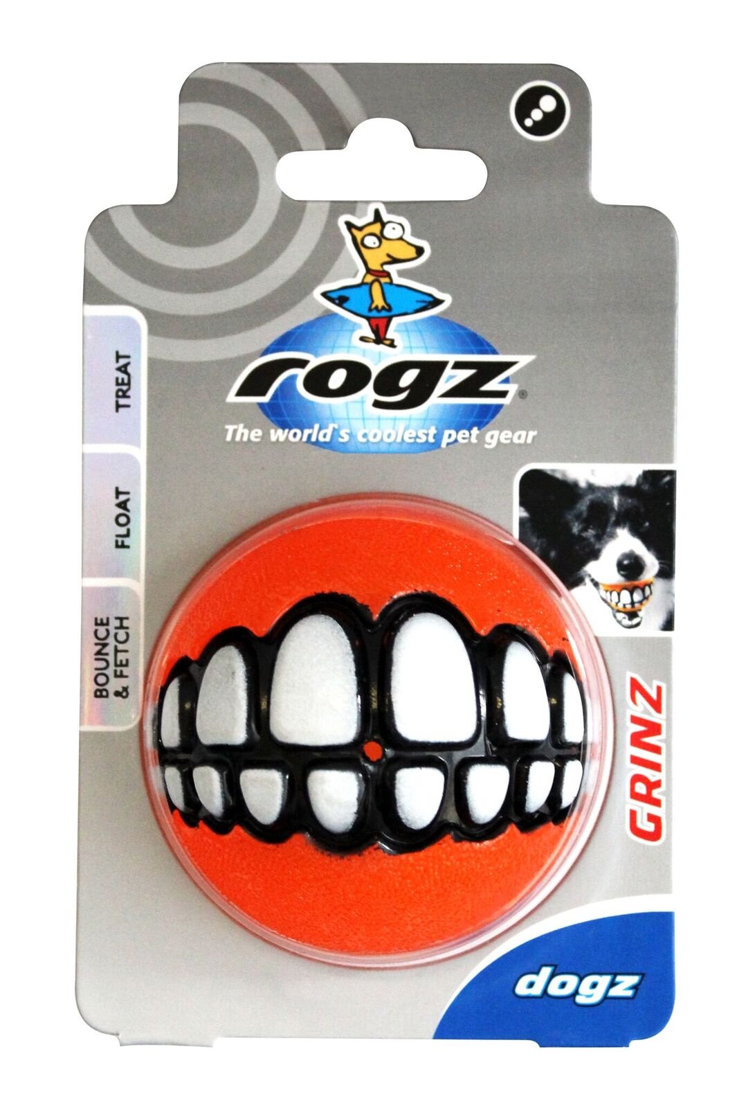 Rogz Dog Chew And Fetch Ball, Large