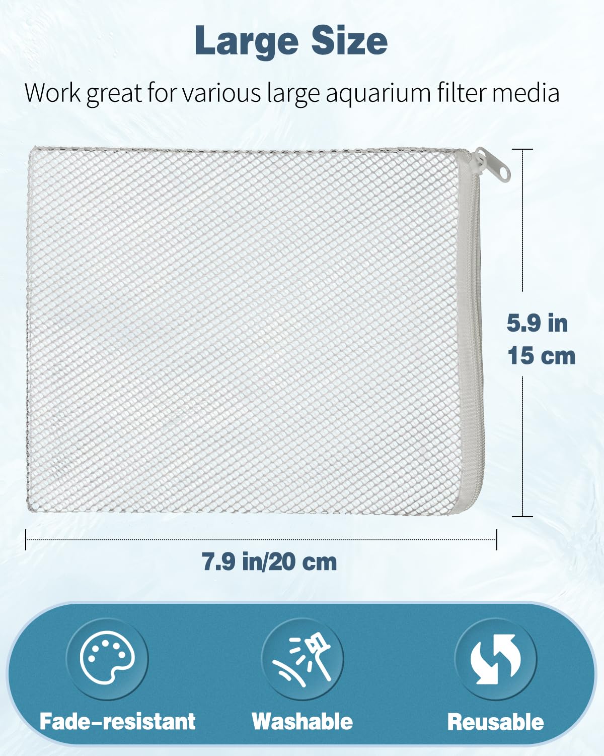 Pawfly 12 Pack Black & White Aquarium Filter Media Bags, Fish Tank Fine Mesh Bag with Plastic Zipper Aquarium Reusable Mesh Bag