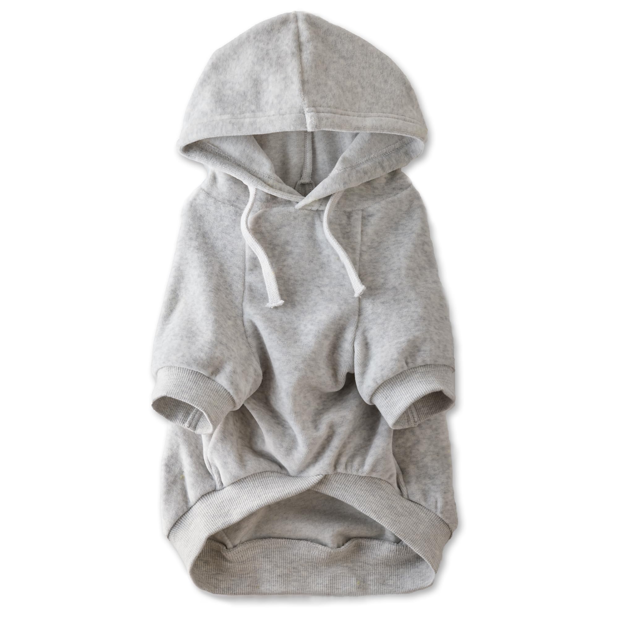 Pet Passion Organic Cotton Velour Dog Hoodie Pet Coat For Small, Medium And Large Dogs, Light Gray Heather, Xx-Small