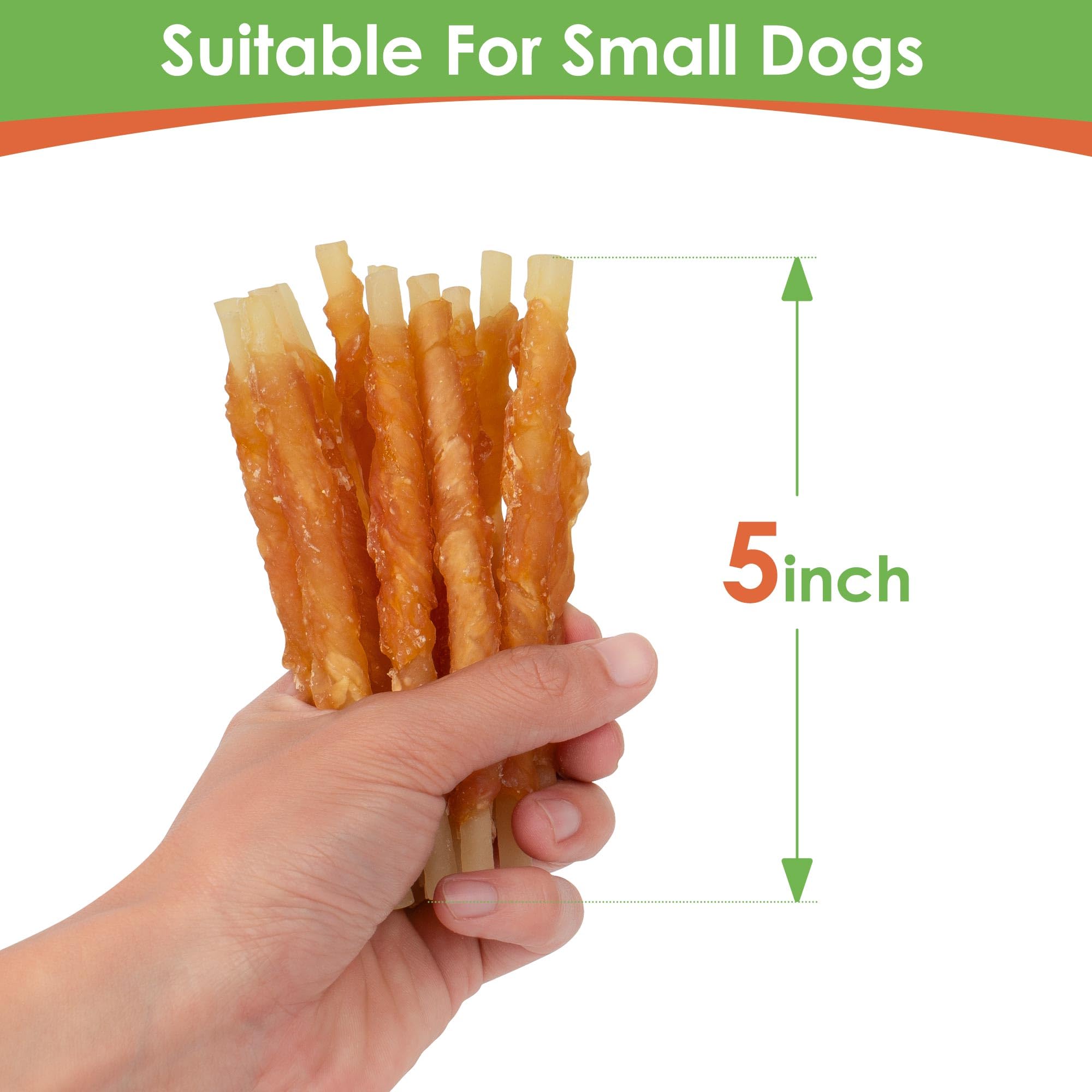 MON2SUN Rawhide Free Dog Treats Chicken Wrapped Cod Sticks for Small Dogs Healthy Training Treats Soft Snacks (14.11 Ounce -Pack