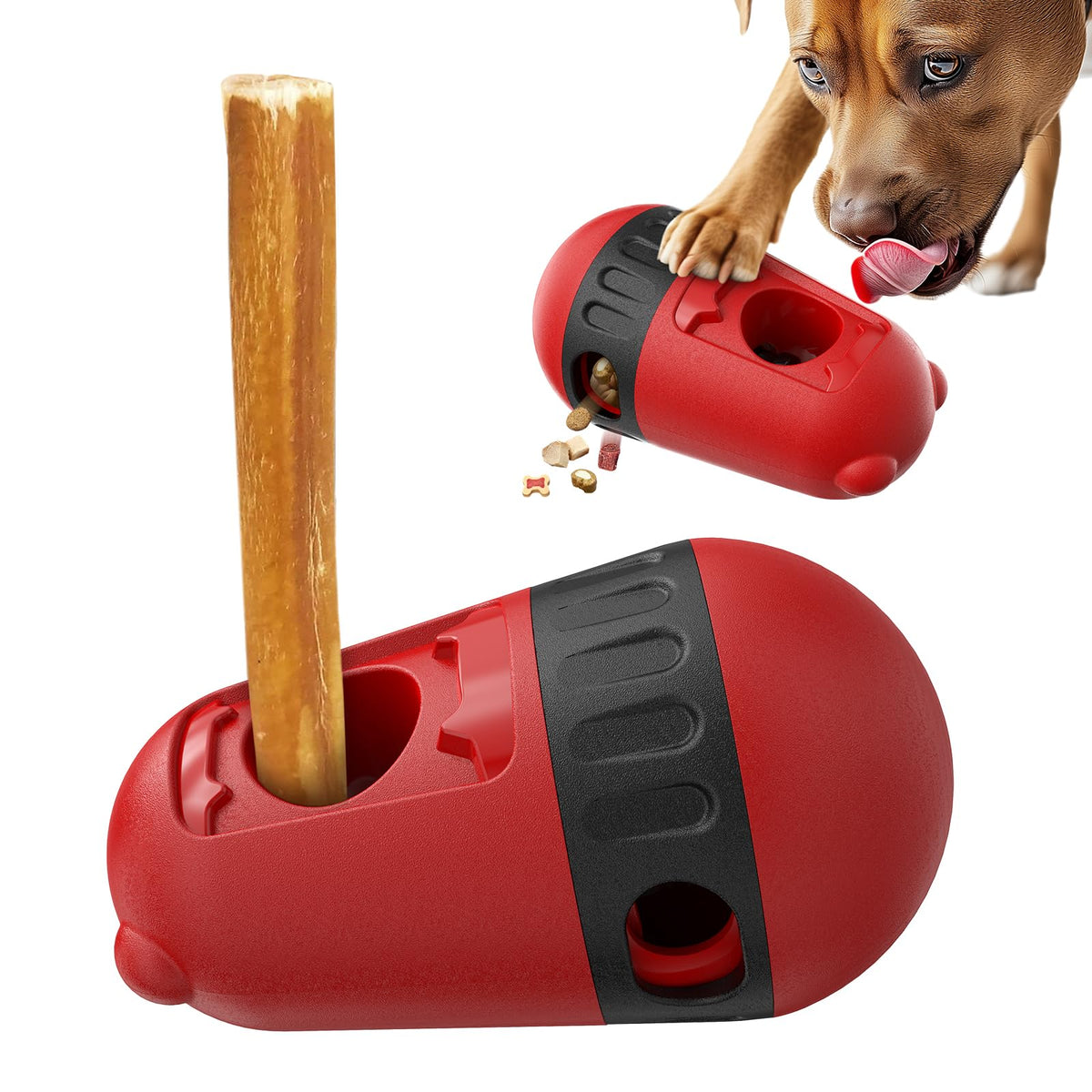 Upgraded Bully Stick Holder, Adjustable Treat Dispensing Slow Feeder, 2-In-1 Multifunctional Dog Treat Toy, For Dogs To Keep The