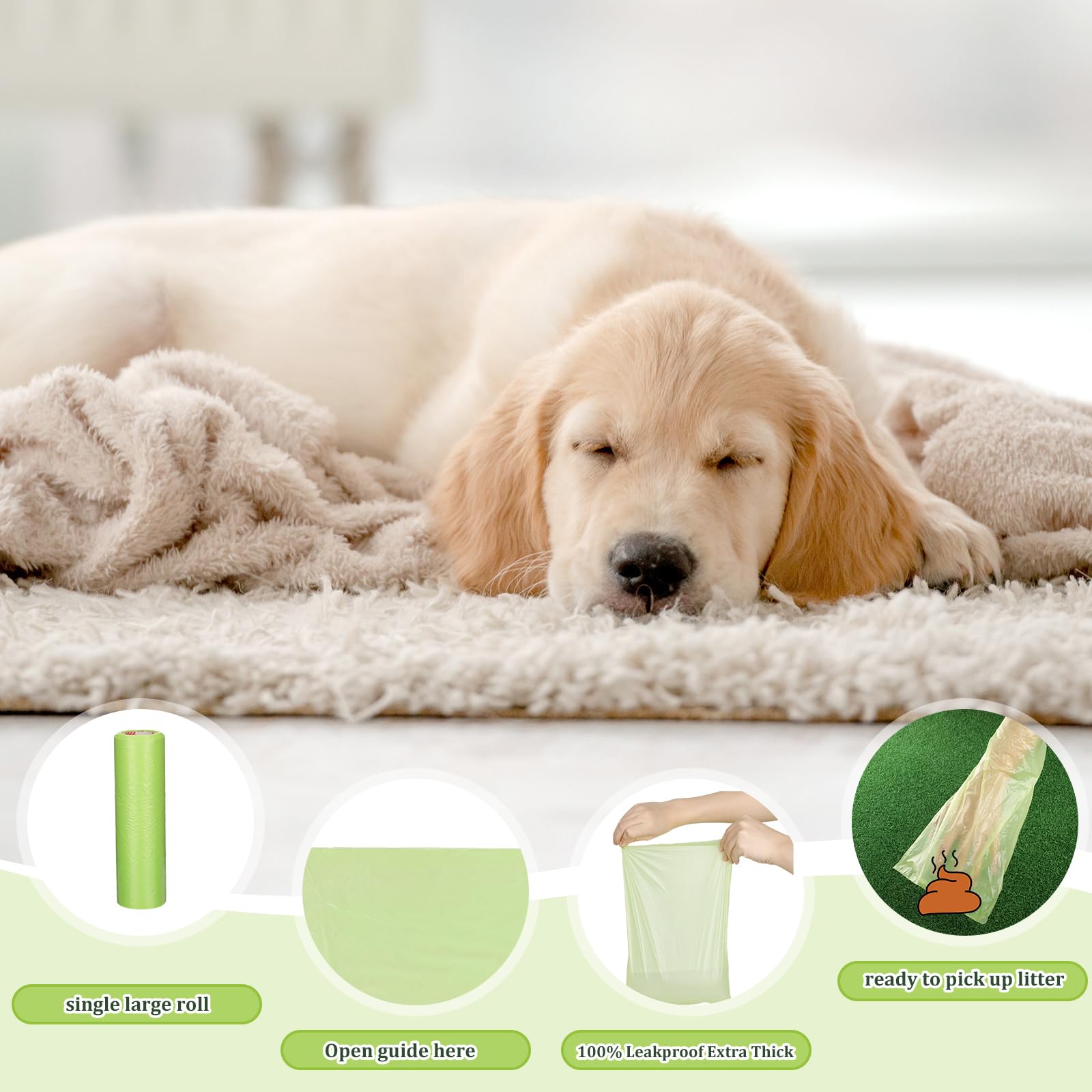 Harloon 6000 Counts Dog Poop Waste Bags 30 Rolls 12 X 8 Inches Extra Thick Strong Leak Pet Proof Bags Disposable Bulk Universal