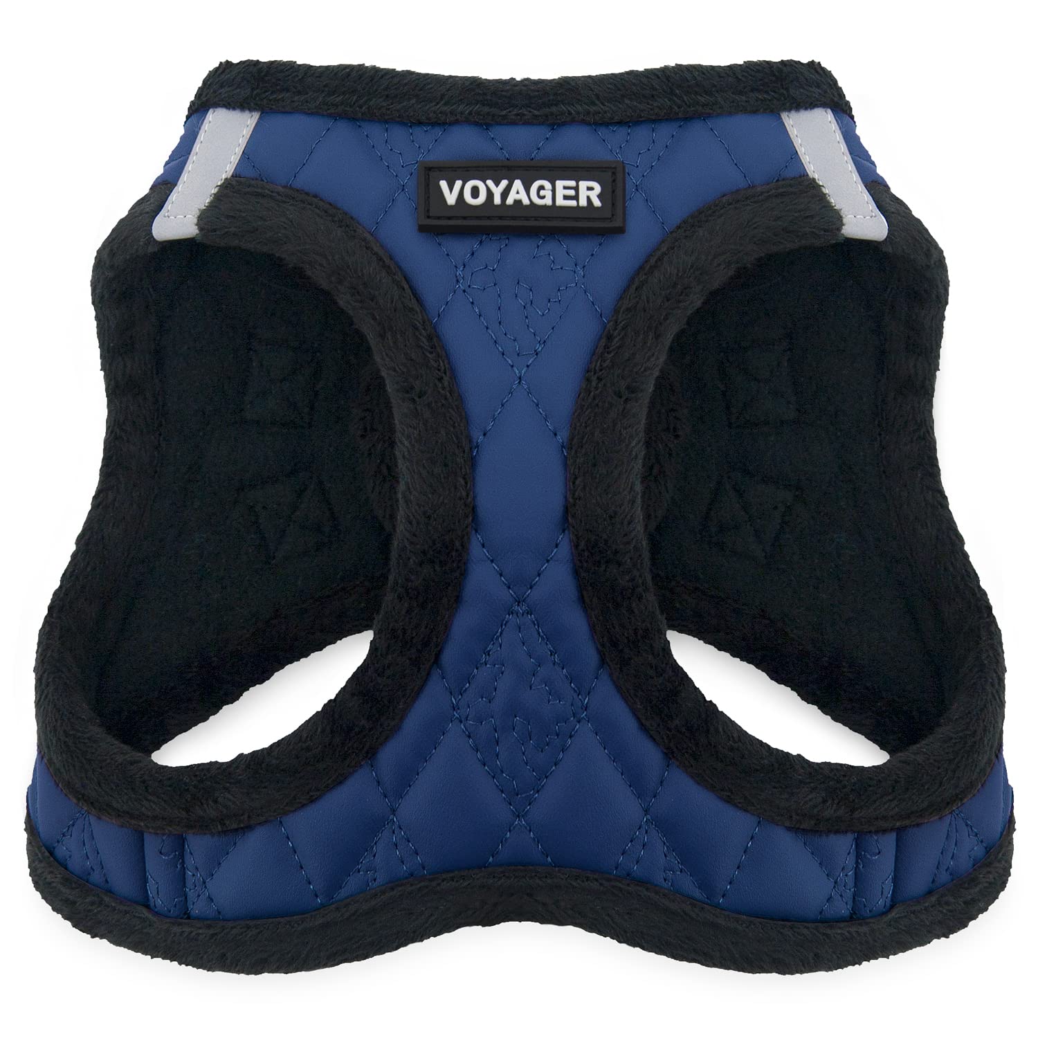 Voyager Step-In Plush Dog Harness - Soft Plush, Step In Vest Harness For Small And Medium Dogs By Best Pet Supplies - Royal Blue Faux Leather, Xl (Chest: 20.5 - 23')