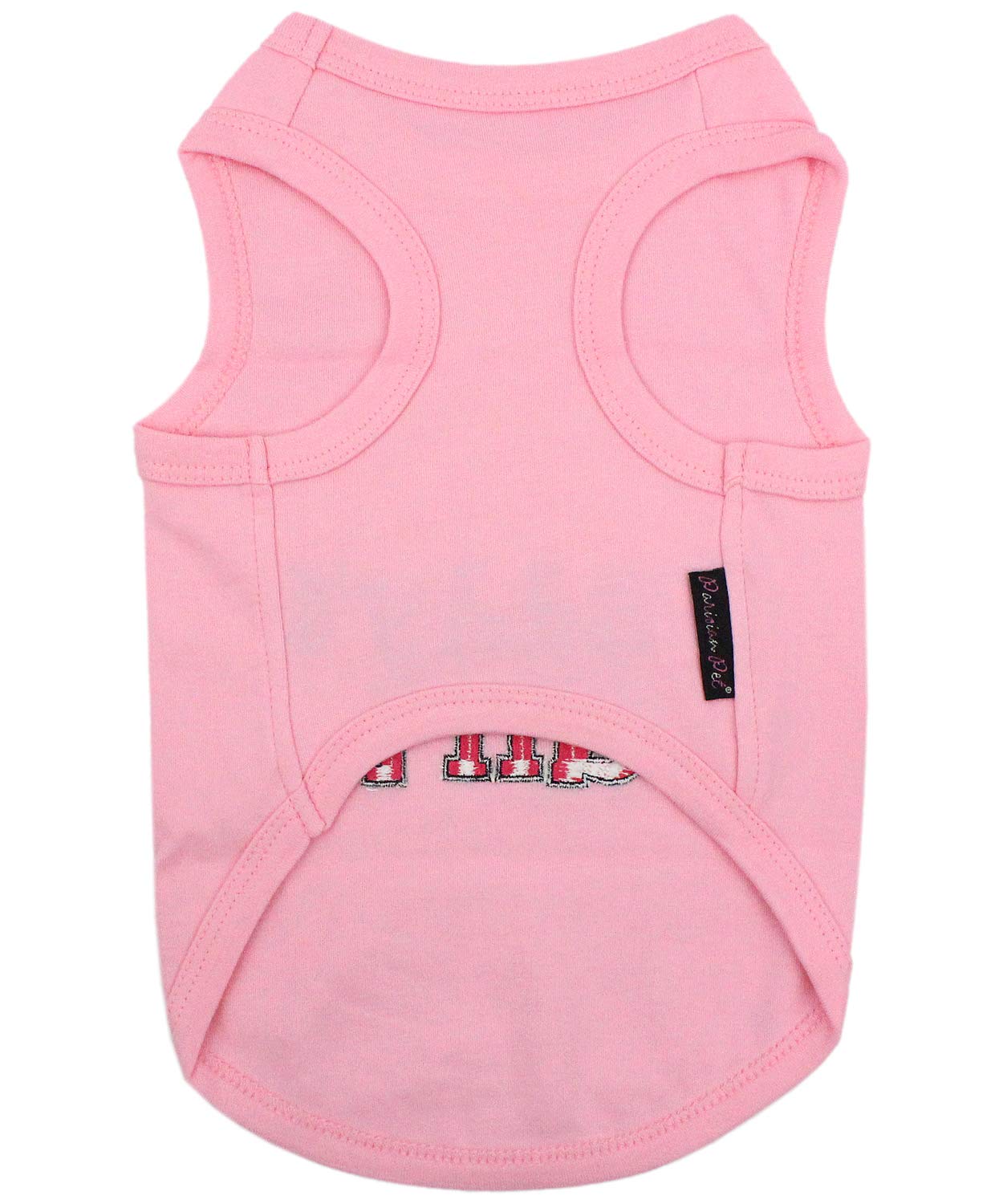 Parisian Pet Dog T-Shirt With Embroidered 'Daddy’S Girl' Words - 100% Cotton, Breathable Sleeveless Girl Dog Clothes - Machine Washable Dog Shirt For Large Dogs, L