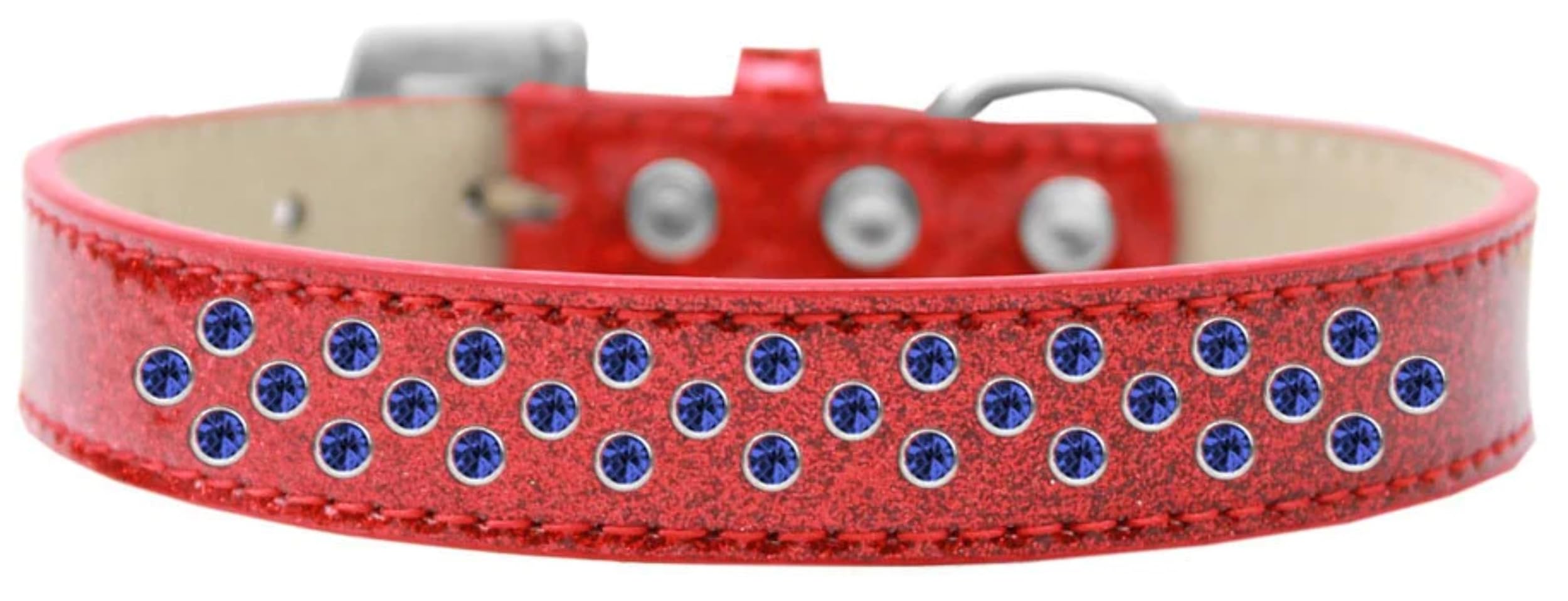 Dog, Puppy & Pet Ice Cream Collar, Blue Crystal Rimsets Sprinkles Red 18