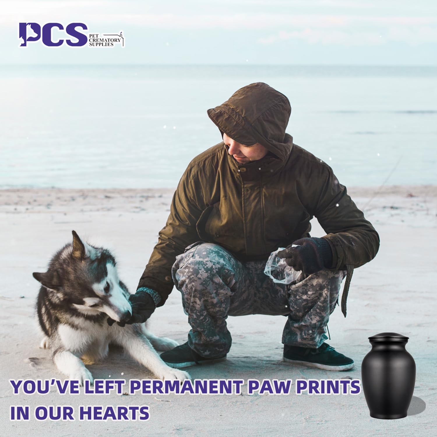 Pcs Memorial Pet Cremation Urns For Dogs Ashes, Dog Keepsake Urns For Ashes, Black Pet Urn-Medium