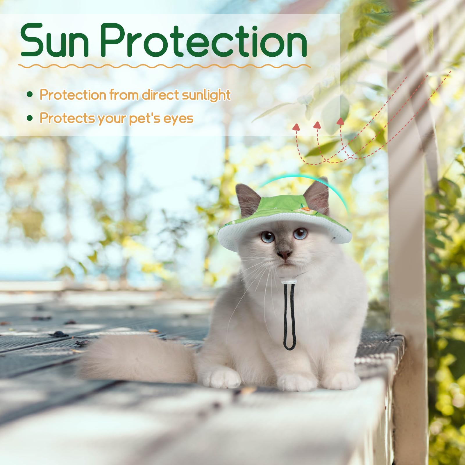 T'Chaque Cat Hats For Cats Only, Pet Hat With Ear Hole, Kitten Mini Sombrero Hats, Outdoor Sun Protection Pet Caps, Cat Birthday