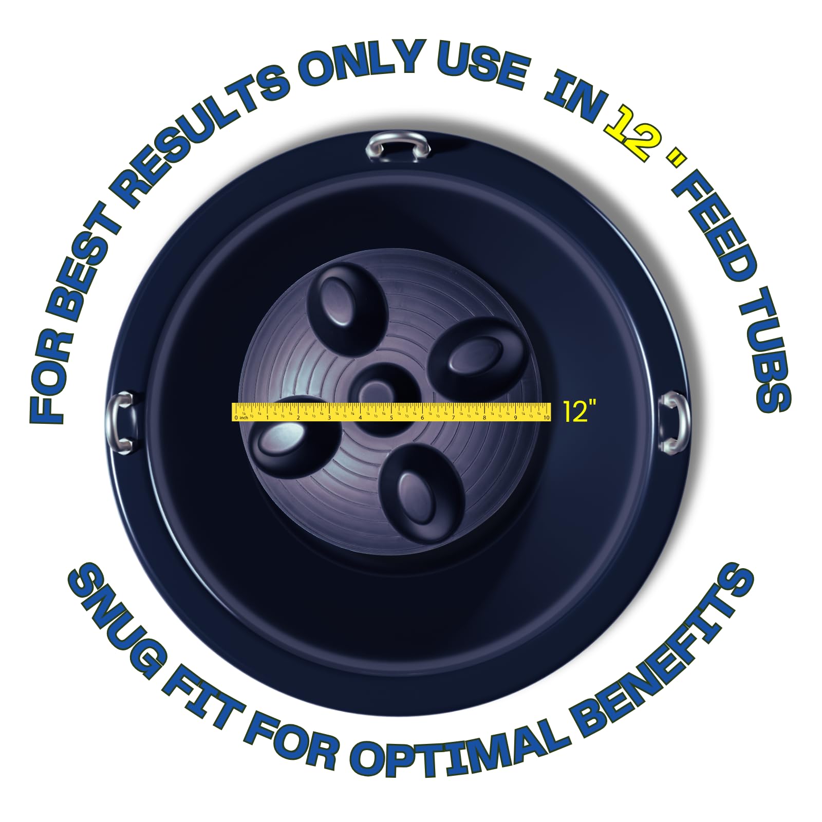 Drop 'N' Slow® Patented Portable Equine Slow Feeder Insert Designed To Reduce Choke, Curb Bad Eating Habits And Promote Healthy Digestion In Horses - Fits 12 Inch Round Feed Tubs