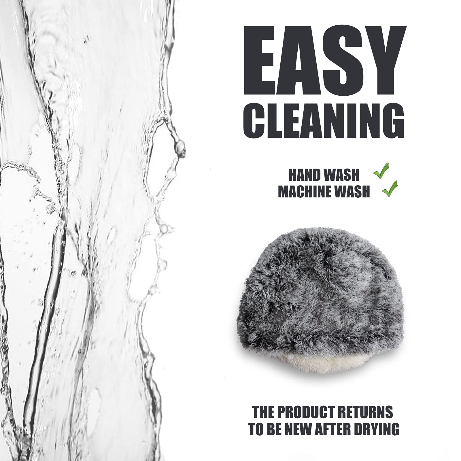 Shinhye Cat Bed Round Plush Fluffy Hooded Cat Bed Cave, Cozy For Indoor Cats Or Small Dog Beds, Soothing Pet Beds Doughnut Calm Anti-Nxiety Dog Bed - Waterproof Bottom Washable, (23×23Inch, Grey)