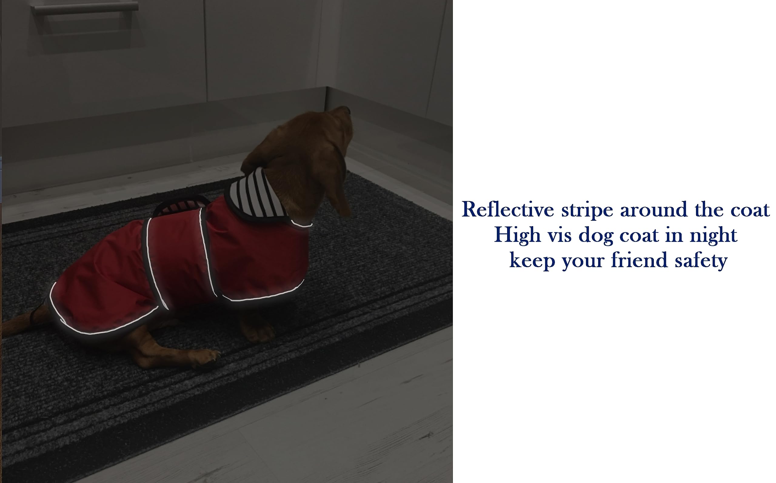 Dachshund Raincoat Waterproof, Perfect For Dachshund Sausage Weiner Long Back Breeds With Reflective Stripe Rain Coat For Dogs Great Coverage In Autumn Winter - Red - L