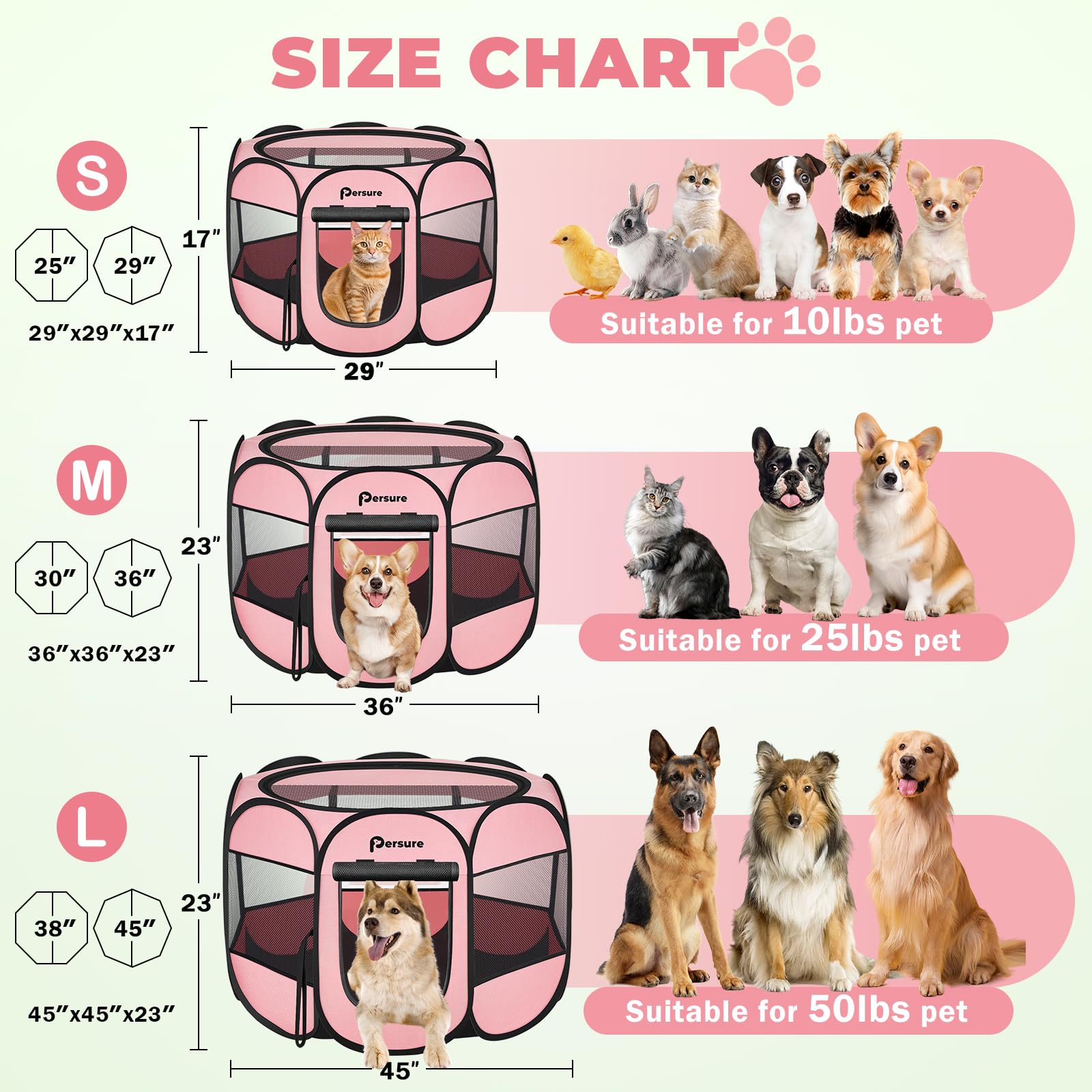 Dog Cat Playpen Indoor Outdoor For Puppy Pet Dogs Cat Recovery After Surgery, Dog Tent Crates Cage Indoor/Outdoor, Portable Pop