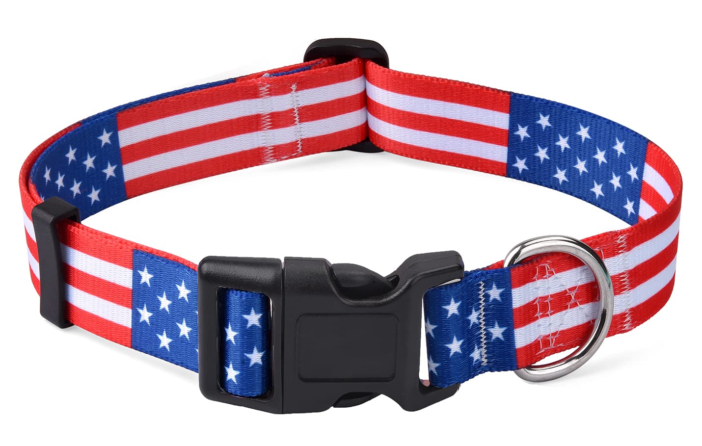 Mihqy American Flag Dog Collar - Patriotic, Us Flag Pattern, Star & Stripes, Fourth Of July Dog Collar, Adjustable For Small Medium Large Dogs(Classic Us,S)