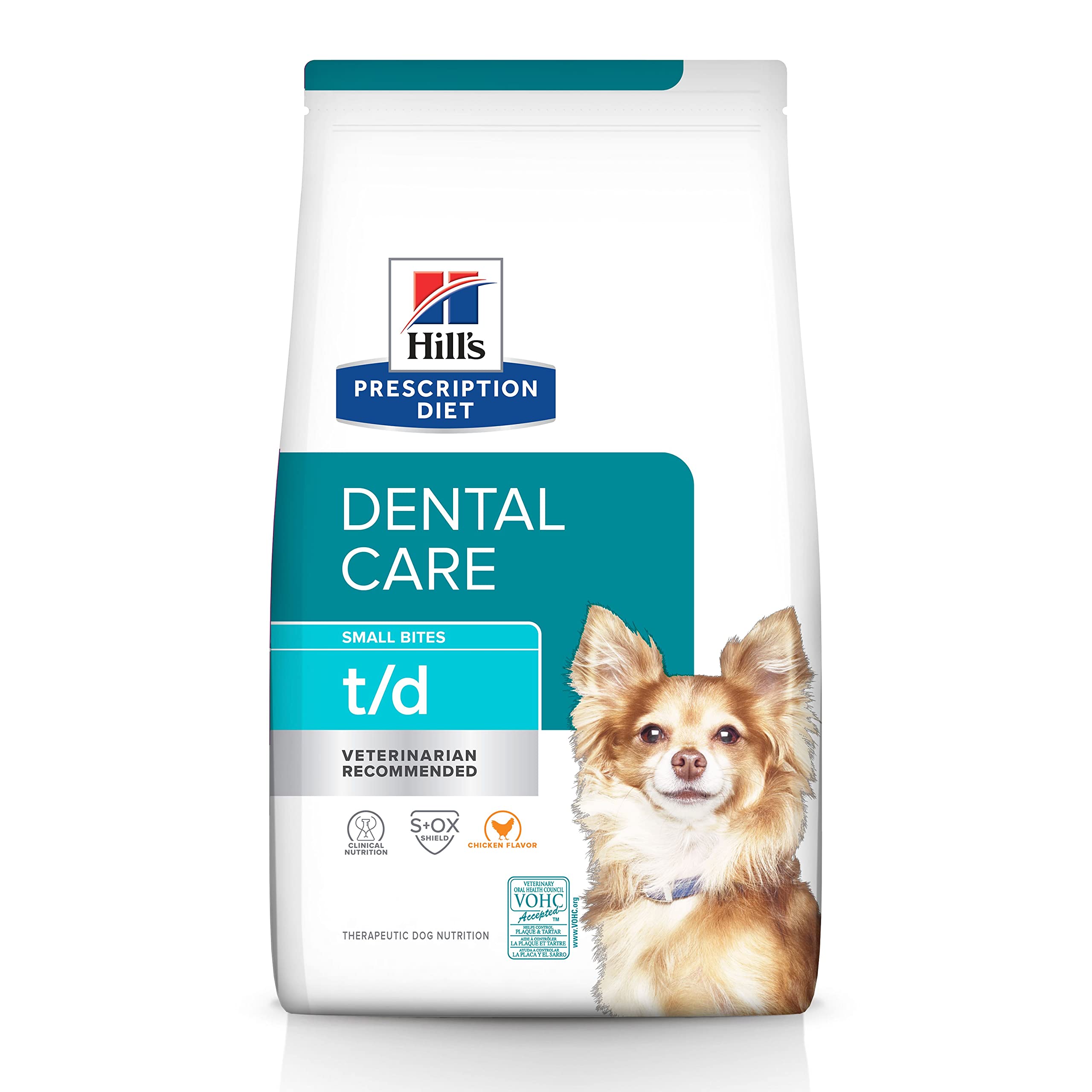 Hills Prescription Diet t/d Dental Care Small Bites Chicken Flavor Dry Dog Food, Veterinary Diet, 5 lb. Bag
