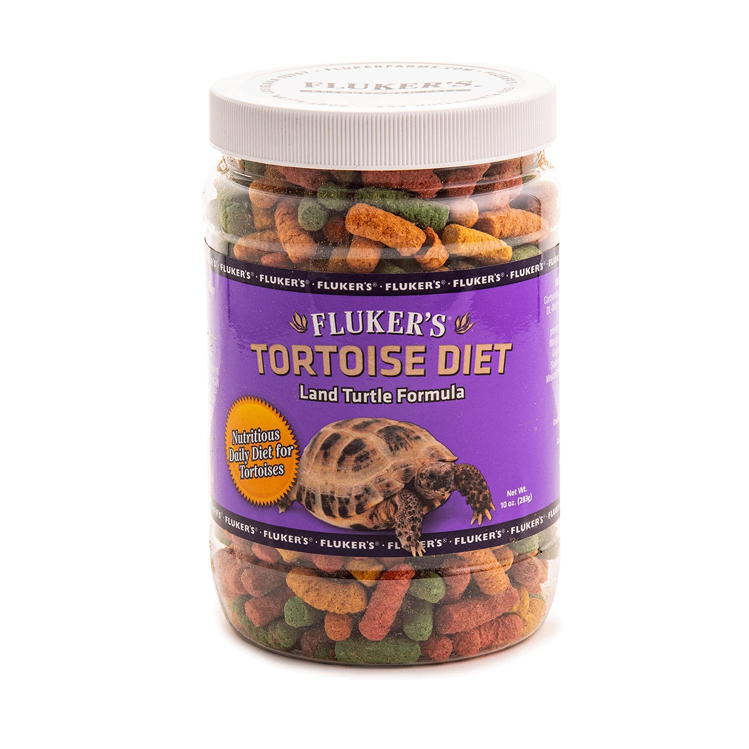 Flukers Tortoise Diet, Large Pellet Food - Land Turtle Formula, 10oz