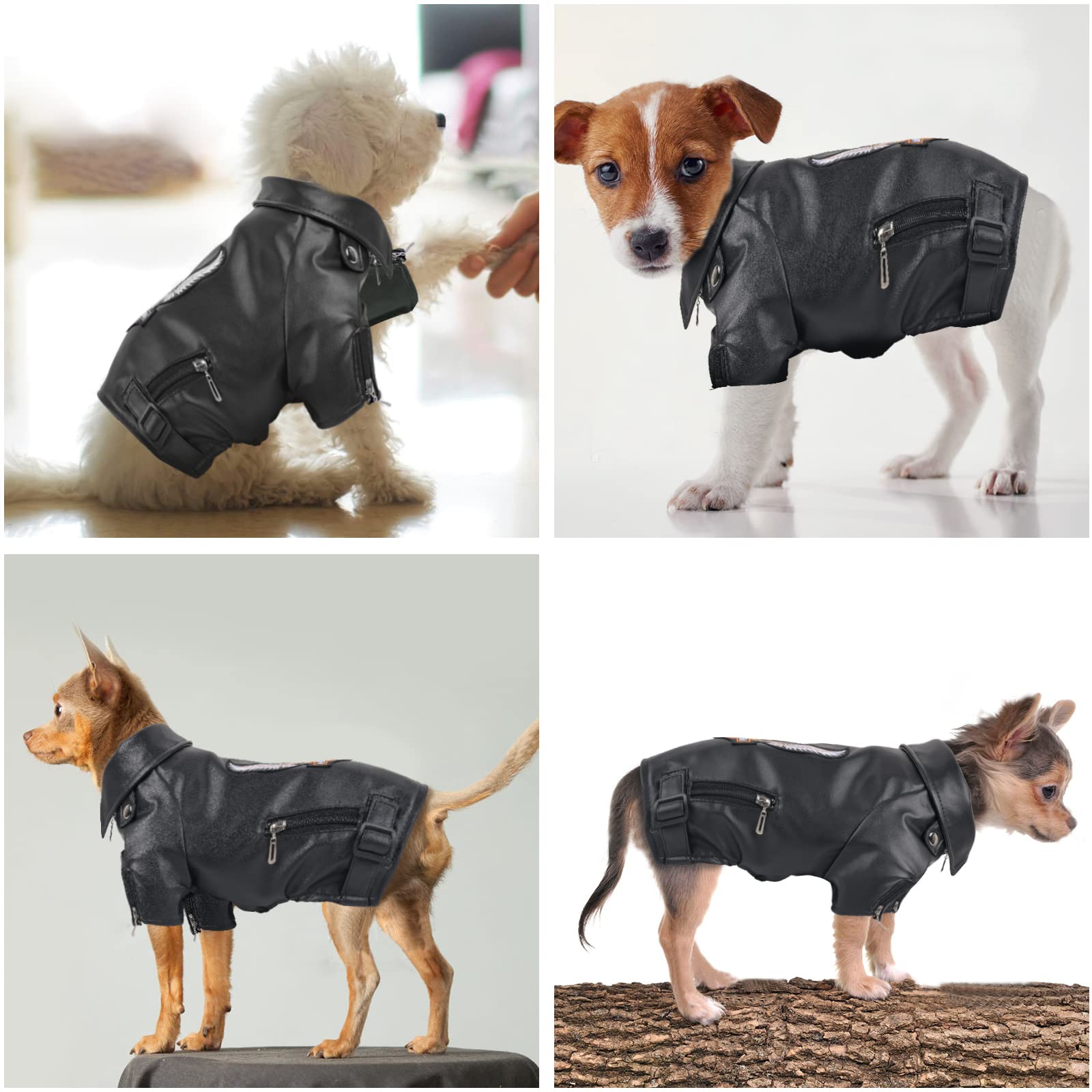 Warm Dog Jacket Winter Dog Coat Jacket For Small And Medium Sized Dogs Windproof And Waterproof Puppy Jacket Cool Pet Dog Clothes Dog Leather Jacket Chihuahua Clothes Yorkie Clothes Black Xl