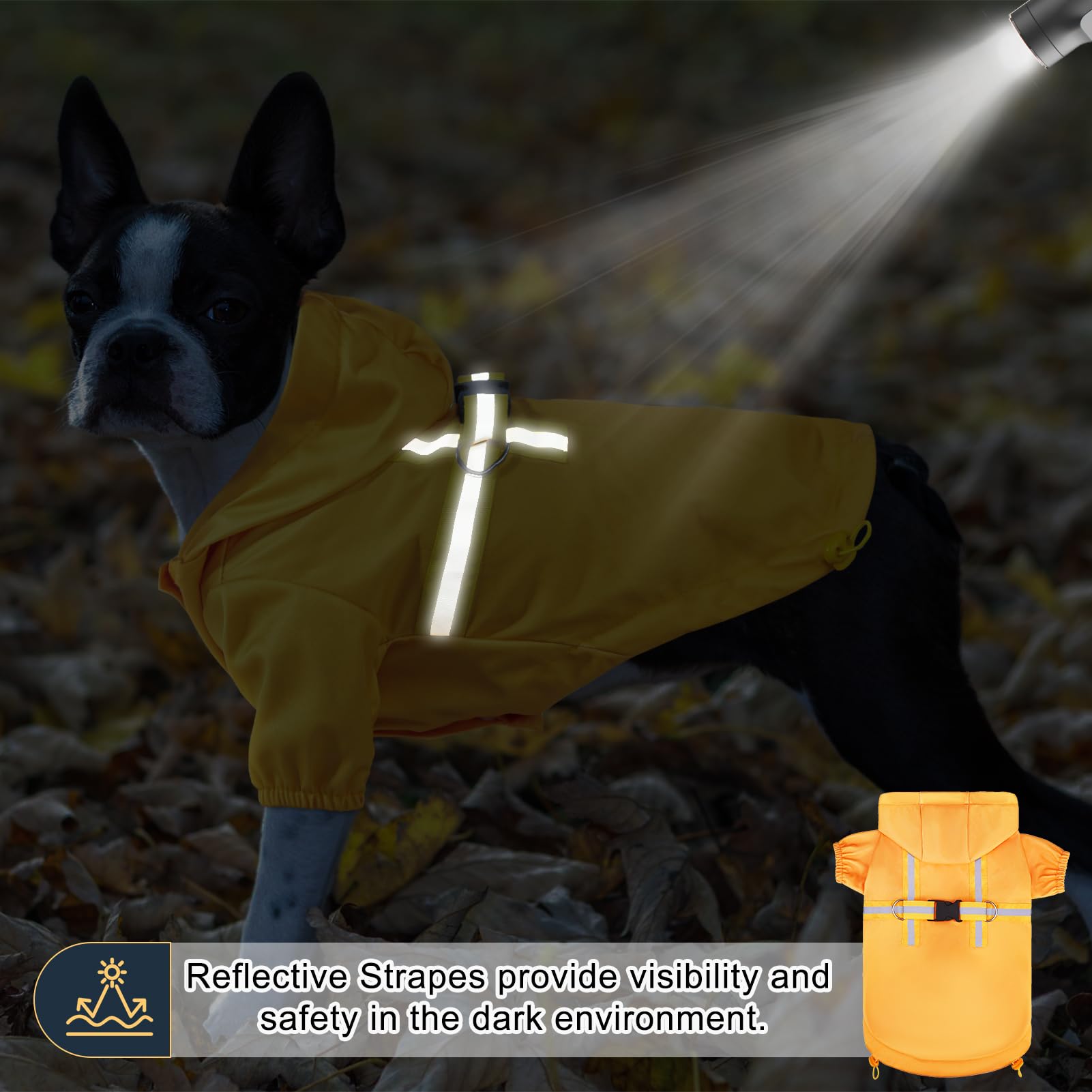 Beautyzoo Dog Raincoat With Harness Built-In For Small Medium Dogs And Puppies Boys Girls, Dog Rain Jacket Hooded Slicker Poncho