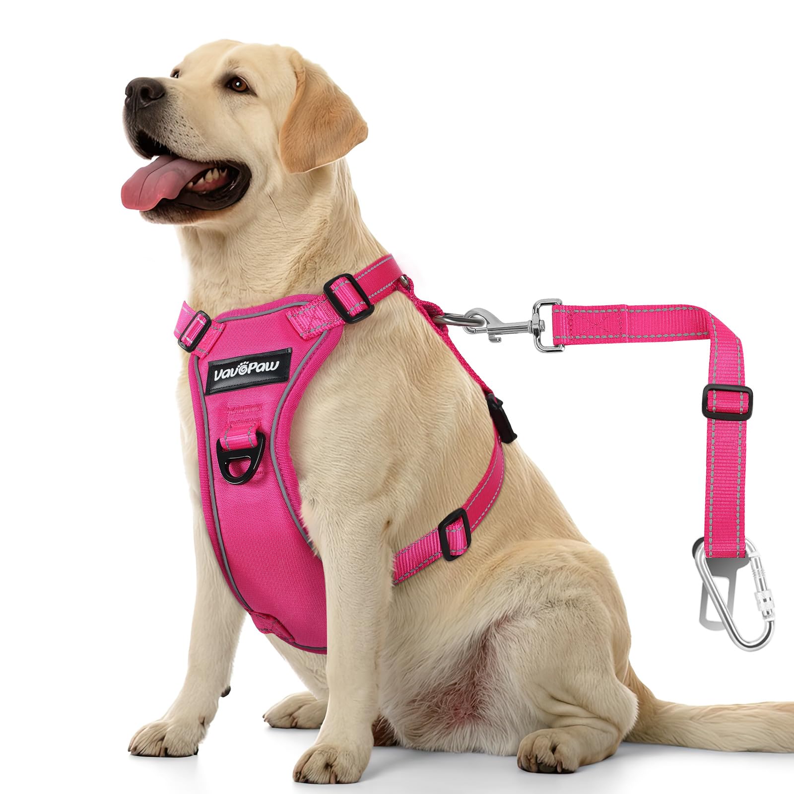 Vavopaw Dog Seat Belt Harness For Car, Dog Car Harness Adjustable Mesh Breathable & Dog Seatbelt Safety Tether With Elastic Bung