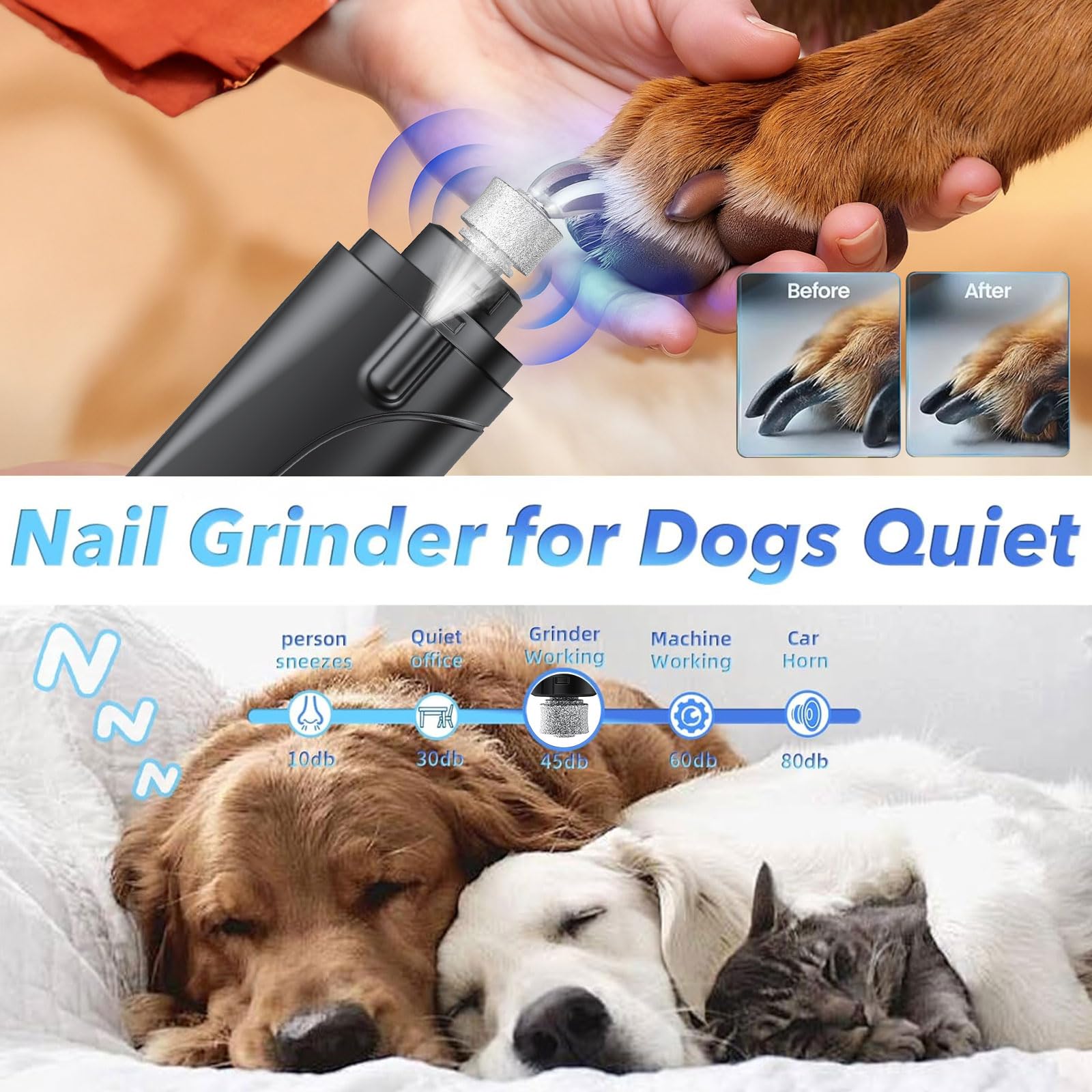 CATPICK 2-in-1 Cat Nail Clippers & Dog Nail Clippers Trimmers for Large Medium Small Dogs Cats Claw Trimmer Quick Sensor and Saf