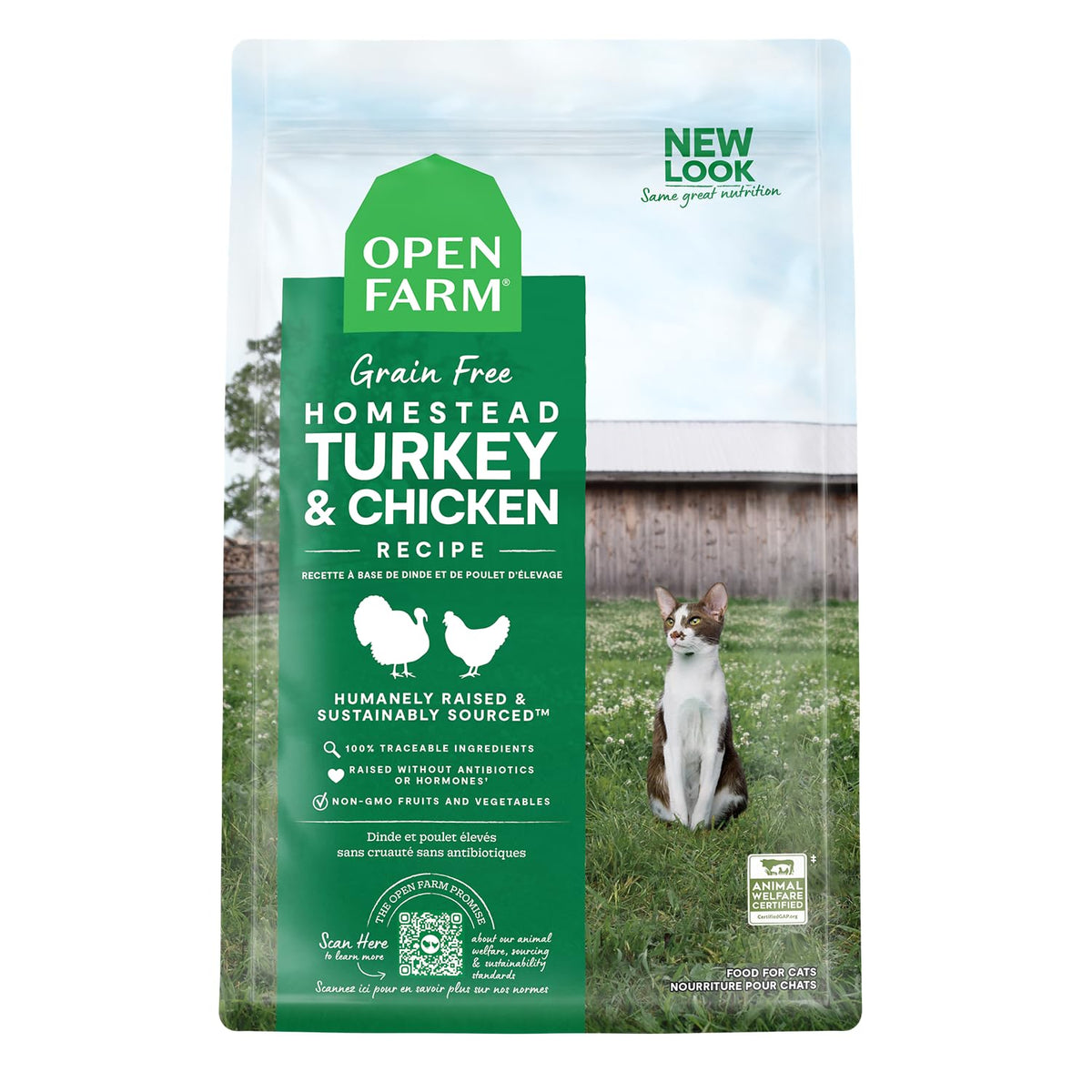 Open Farm Homestead Turkey & Chicken Grain-Free Dry Cat Food, Wild-Caught Fish Recipe With Non-Gmo Superfoods And No Artificial Flavors Or Preservatives, 4 Lbs