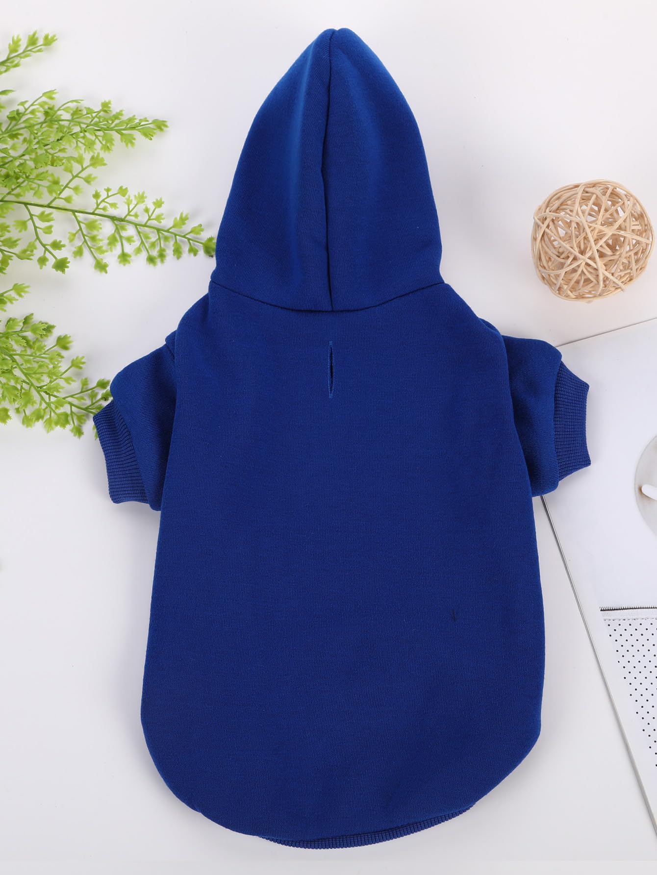 Qweee Basic Dog Hoodie, Cat Apparel, Dog Shirt, Royal Blue S