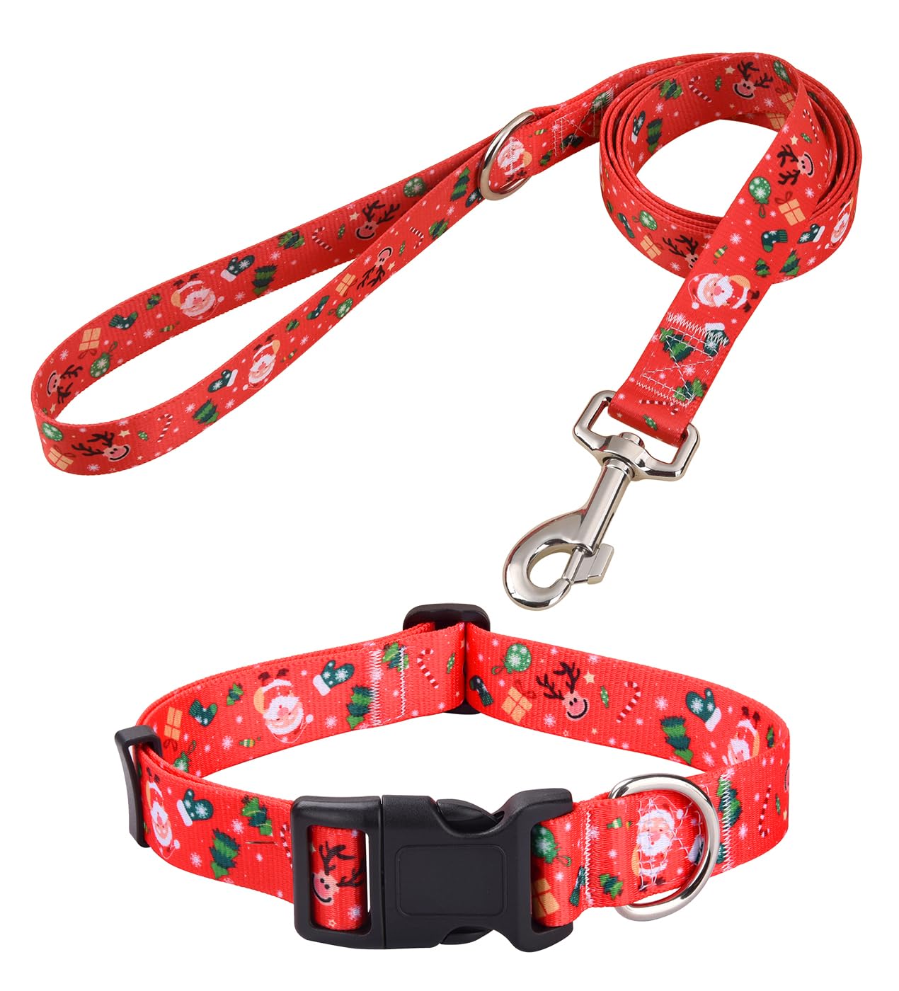 Mihqy Christmas Dog Collar And Leash Set - Premium Adjustable Dog Collar For Small Medium Large Dogs (Christmas Set,Xs)