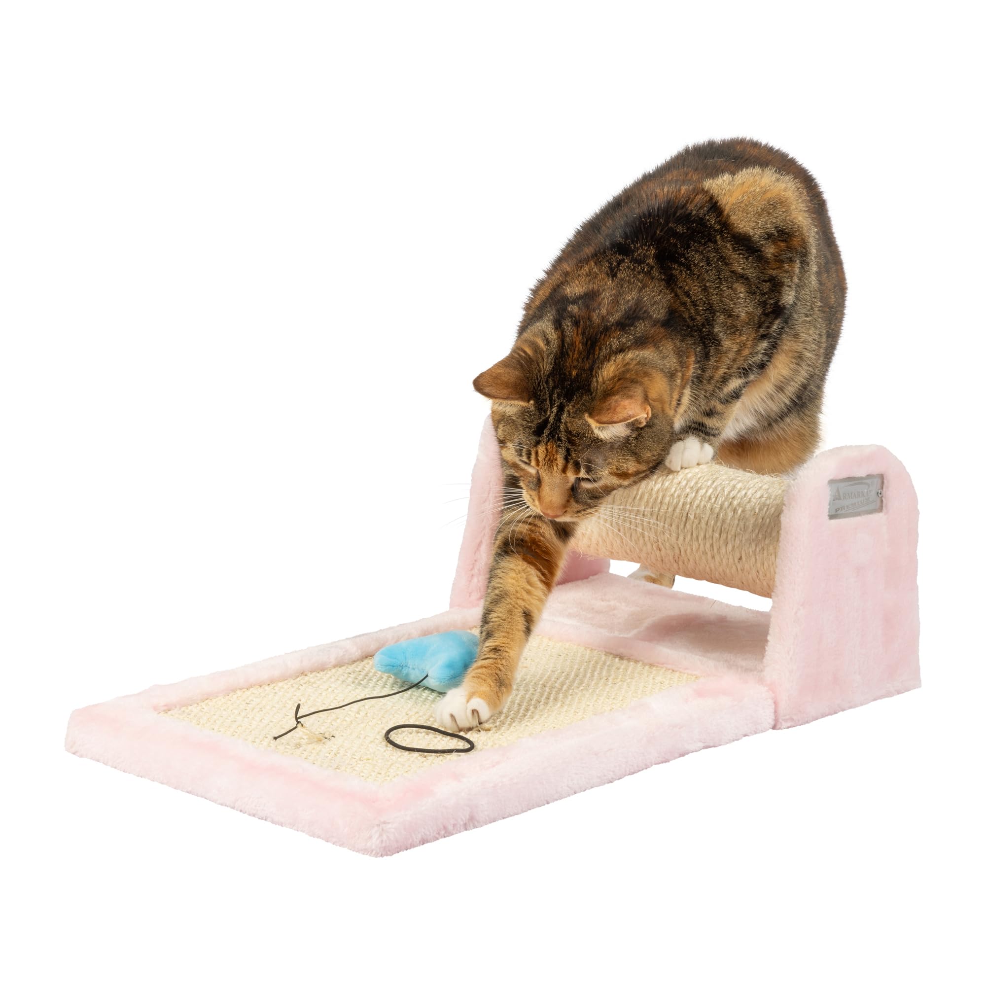 Armarkat Rolling Real Wood Cat Scratcher Toy, Sisal Scratching Board for Cats Training