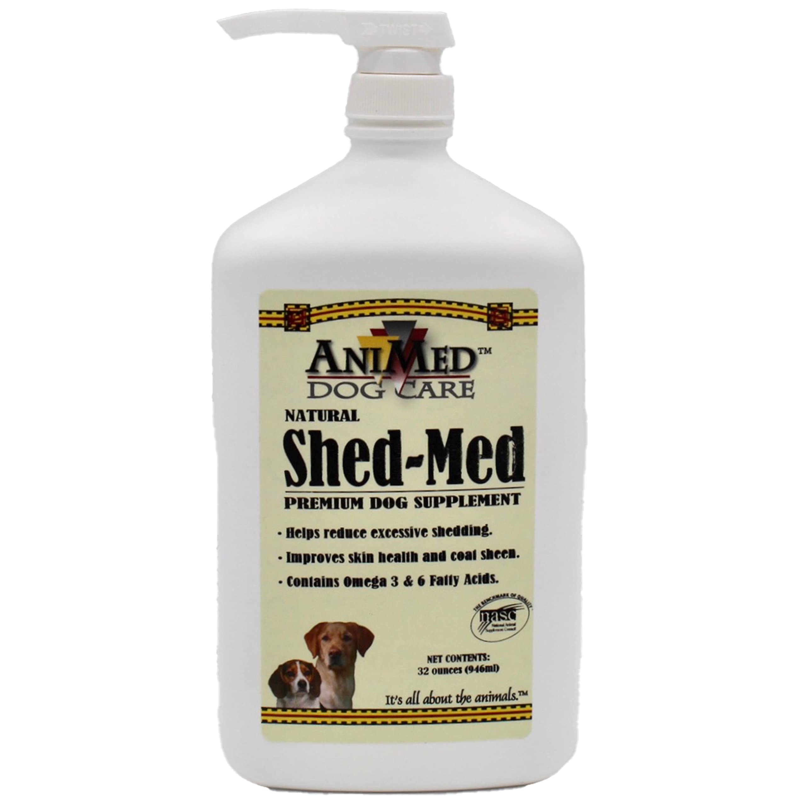 AniMed Shed-Med Premium Dog Supplement - Natural Ingredients for Reduced Shedding and Improved Skin and Coat Health, Skin and Co