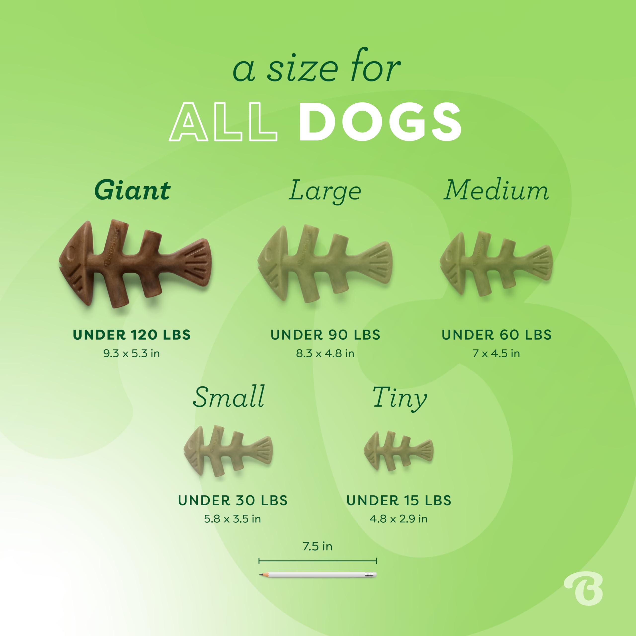 Benebone Fishbone Durable Dog Chew Toy For Aggressive Chewers, Real Fish, Made In Usa, Giant