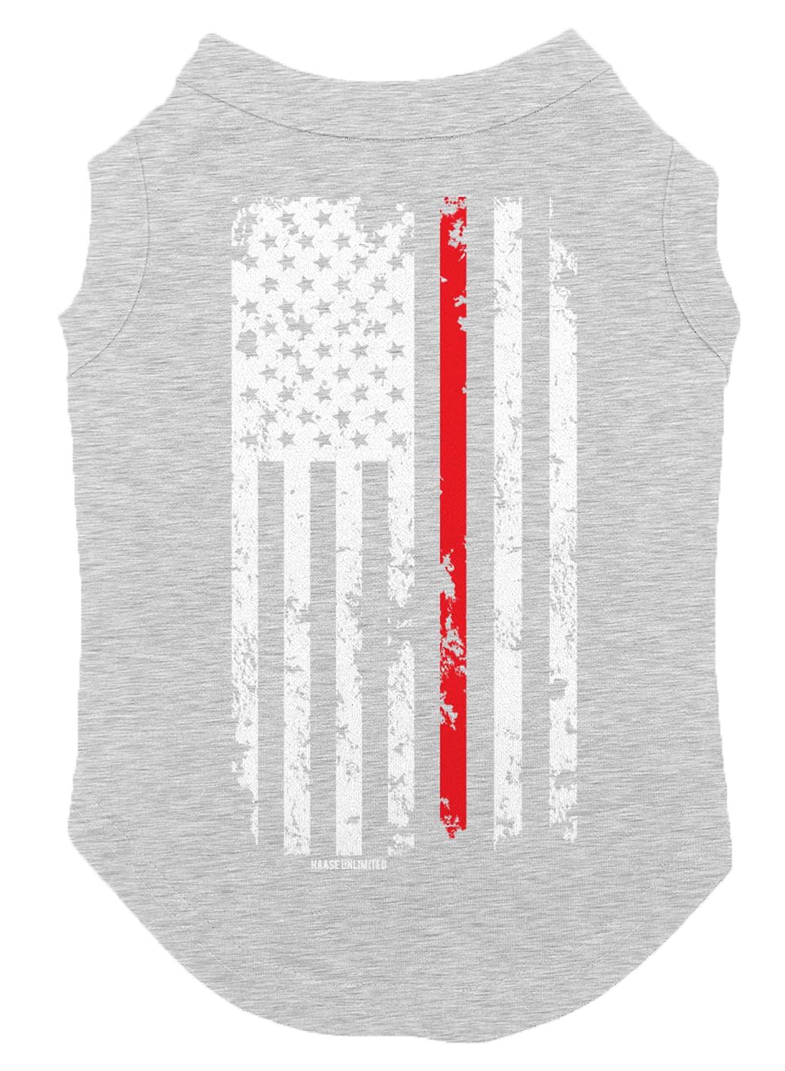 Red Line Flag - Usa American Dog Shirt (Light Gray, 2X-Large)