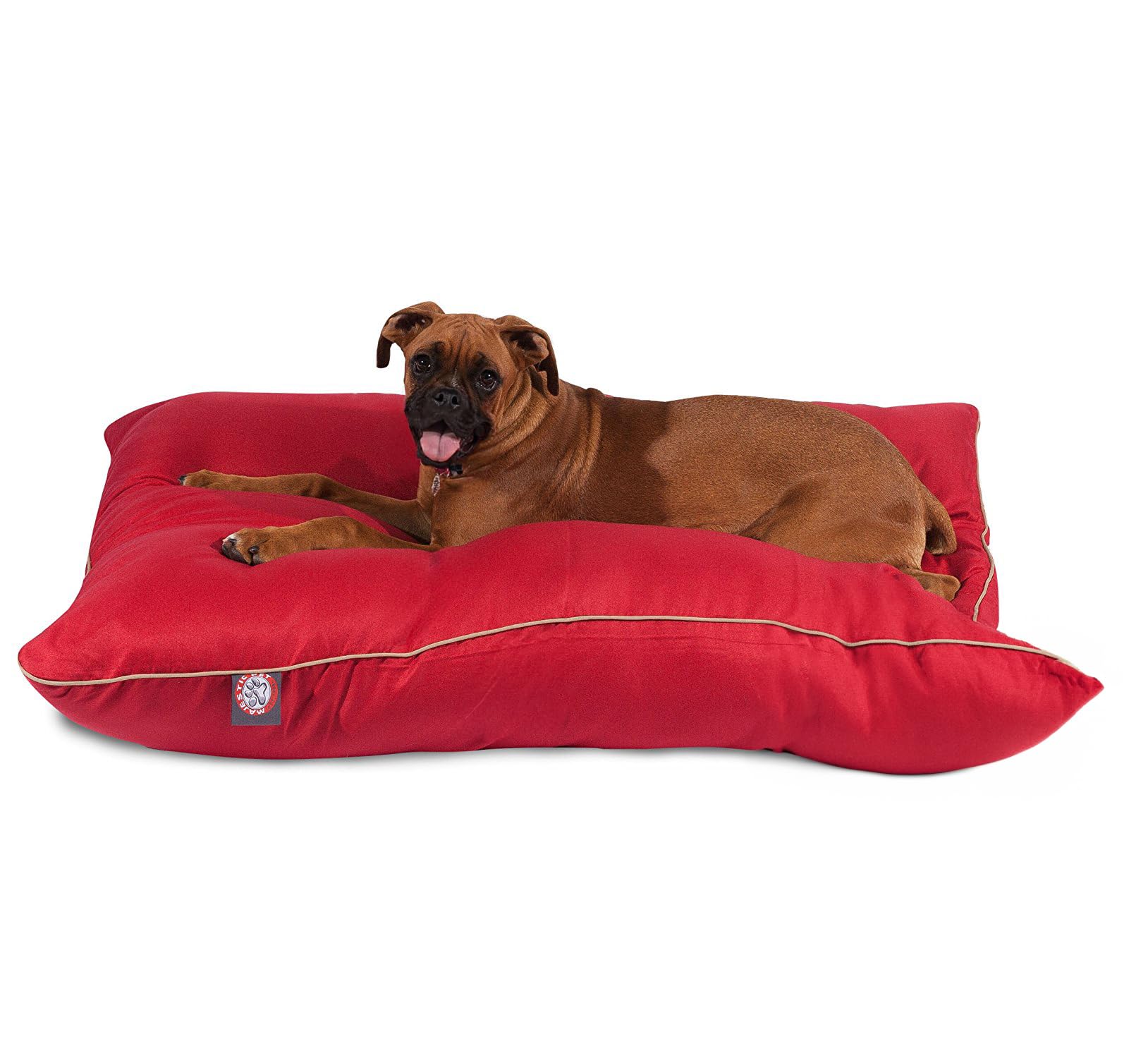 Majestic Pet Rectangle Large Dog Bed Washable – Non Slip Comfy Pet Bed – Dog Crate Bed Super Value Pillow Dog Bed – Dog Kennel Bed For Sleeping - Dog Bed Large Breed 46 X 35 Inch – Solid Red