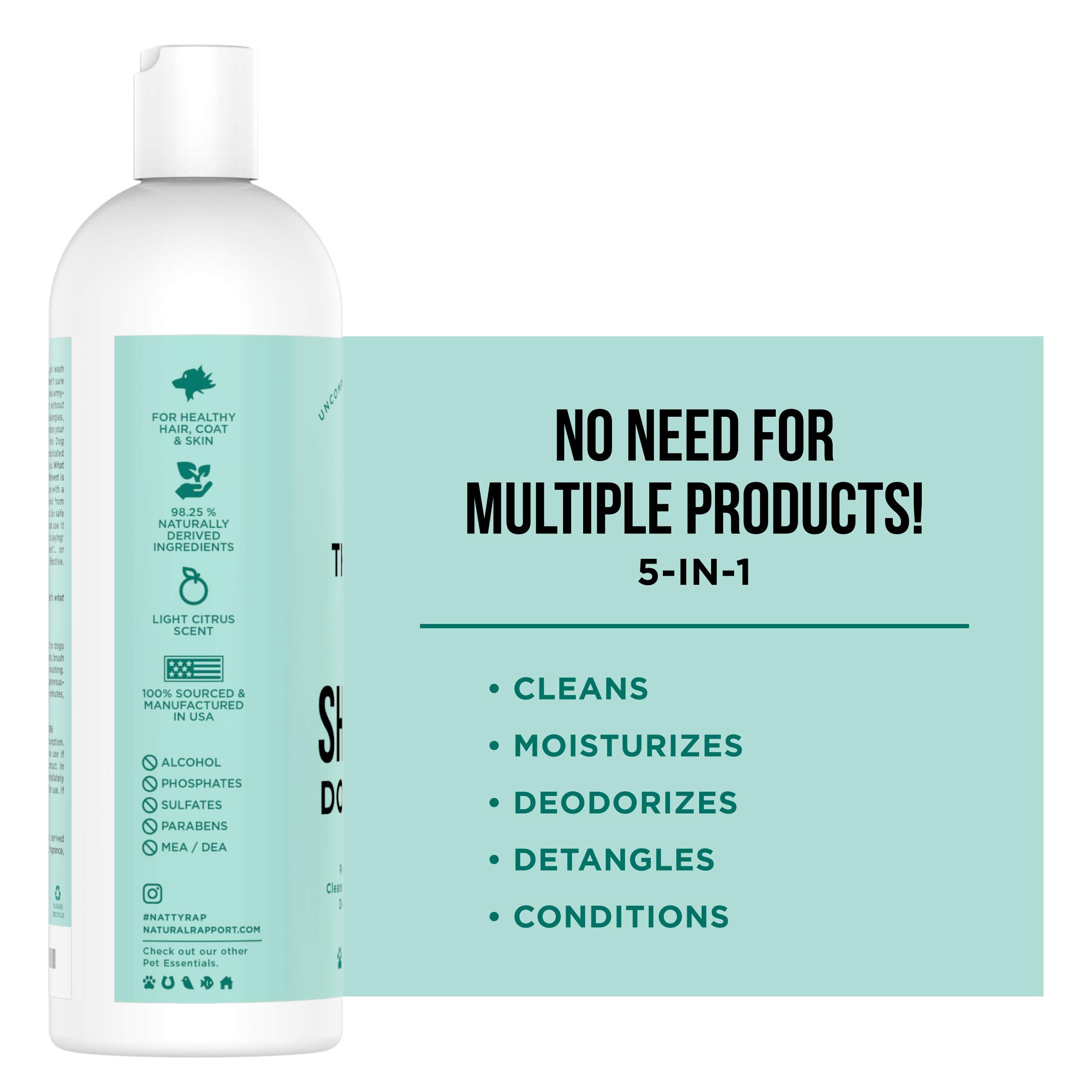 Natural Rapport Pet And Dog Shampoo - The Only Dog Shampoo Dogs Need - Complete Wash For Pets, All Breeds (16 Fl Oz.)