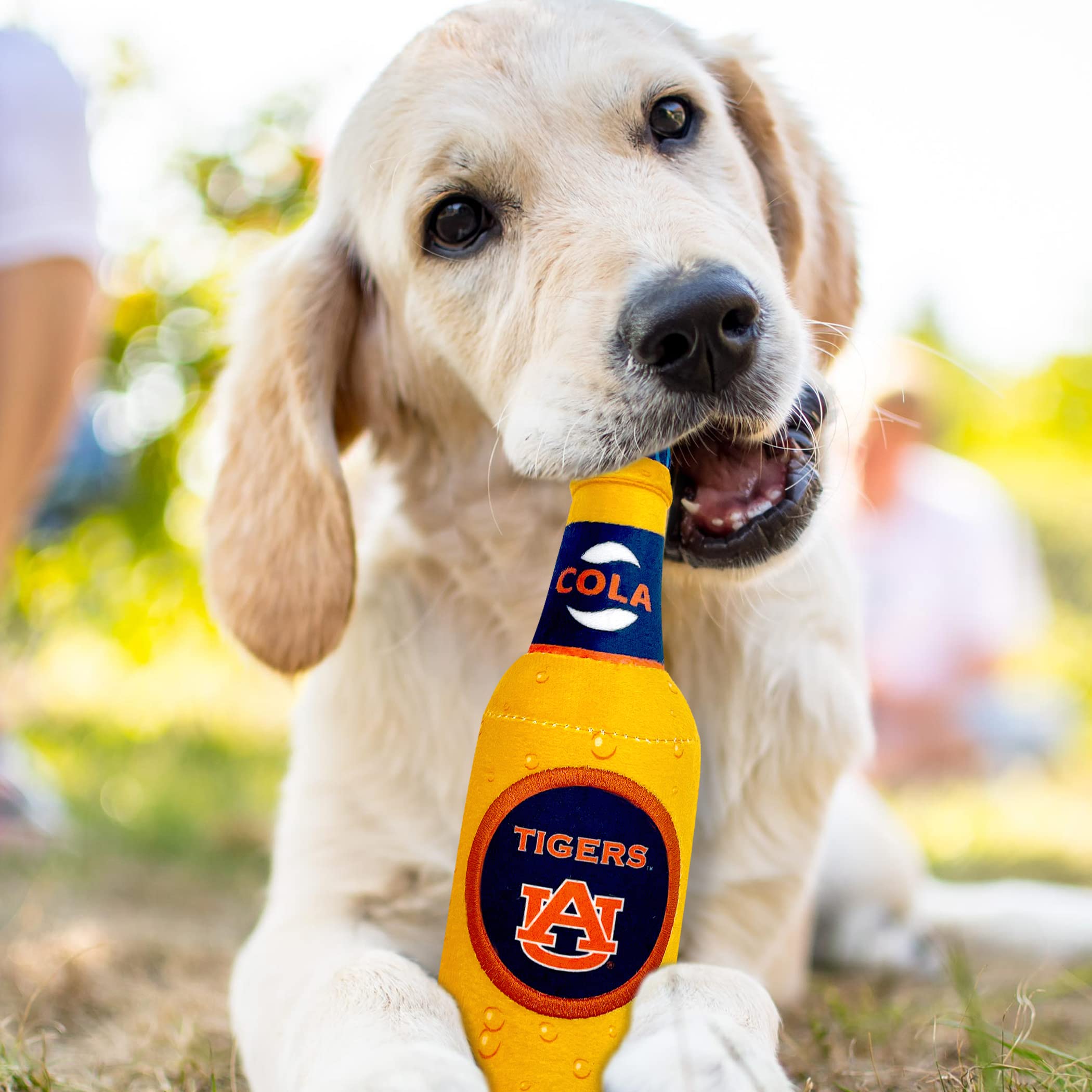 Pets First Ncaa Auburn Tigers Beer Bottle Plush Dog & Cat Squeak Toy- Cutest Stadium Soda Bottle Snack Plush Toy For Dogs & Cats