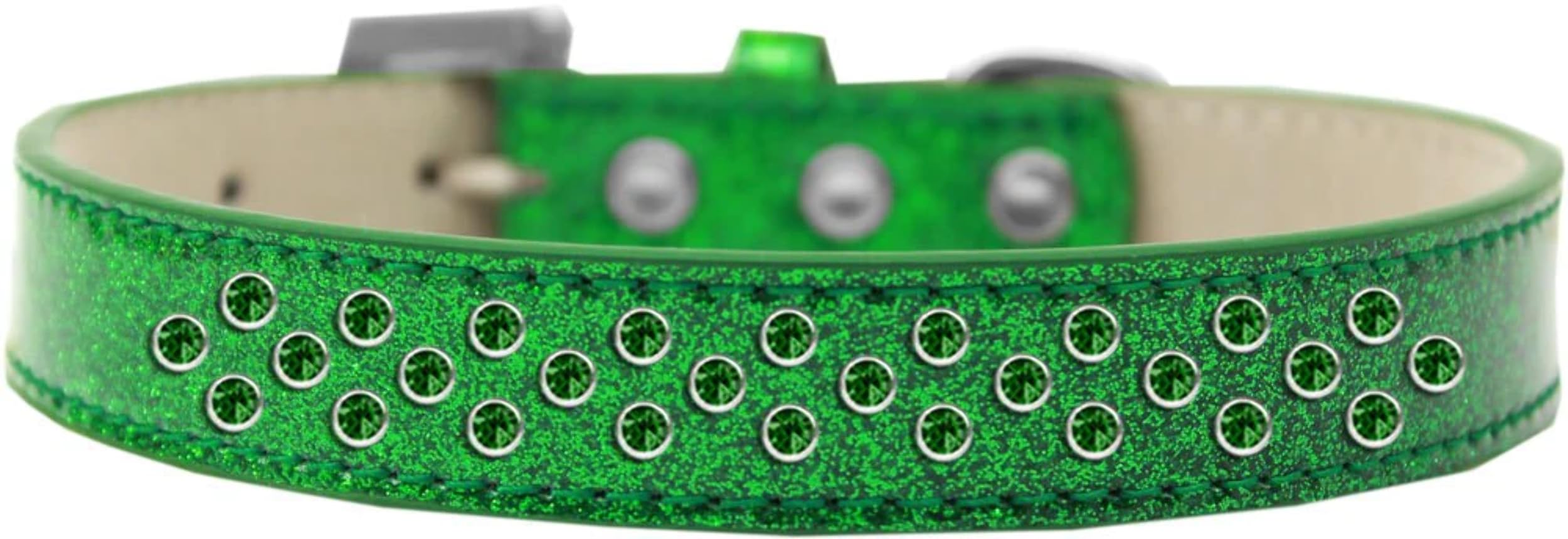 Dog, Puppy & Pet Ice Cream Collar, Emerald Green Crystal Rimsets Sprinkles Pink 12