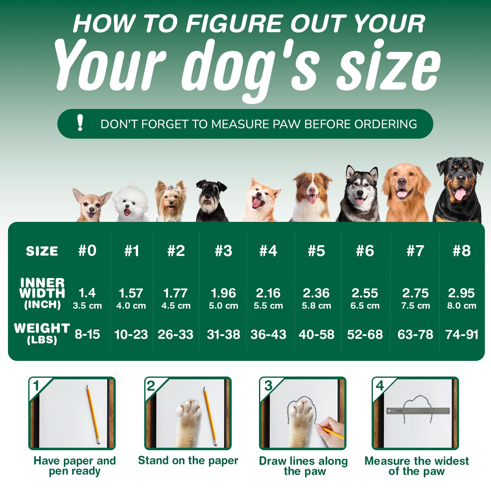 Aokown Dog Shoes For Large Dogs, Anti-Slip Dog Boots For Winter Snow, Hot Pavement, Dog Booties & Paw Protectors Size 8