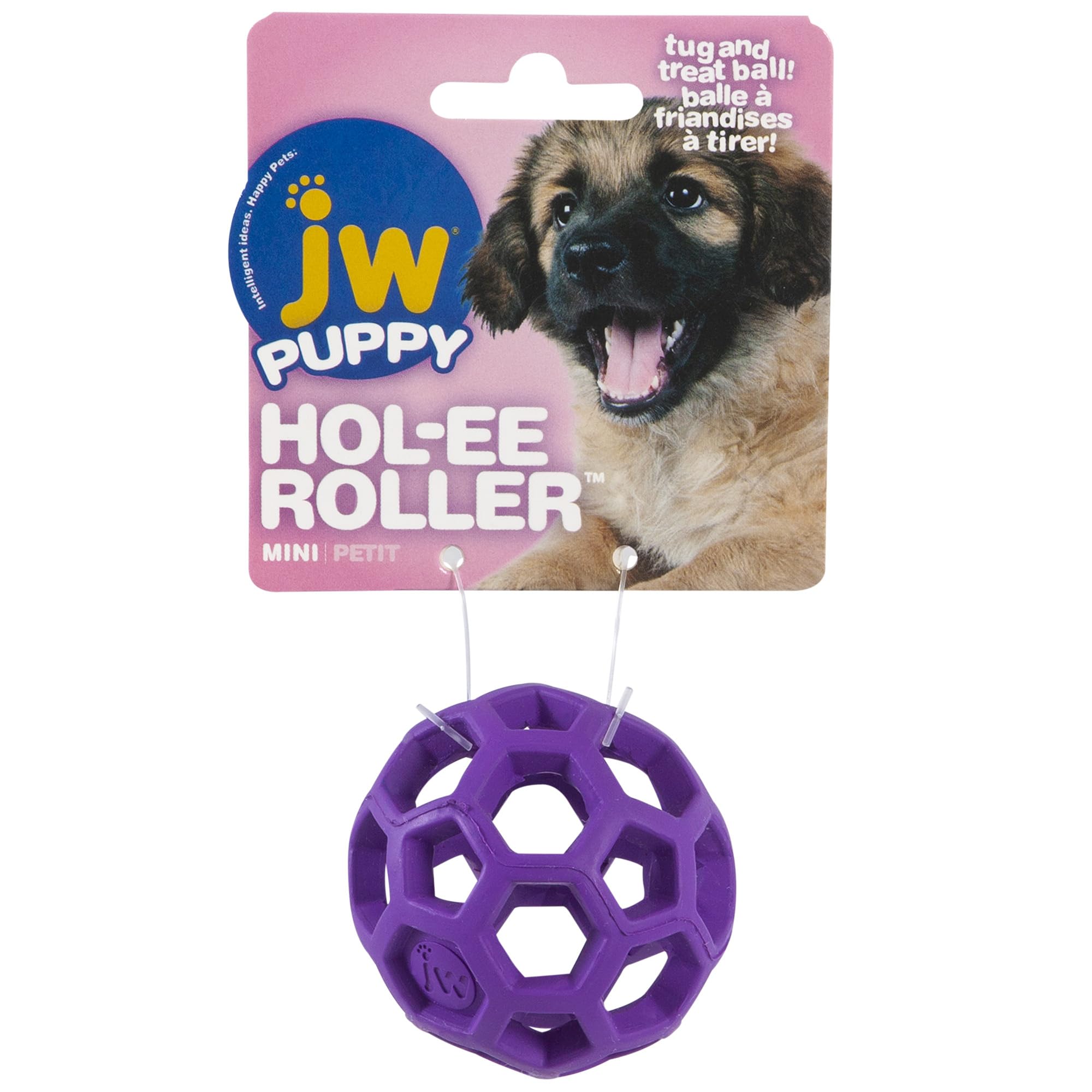 JW Pet Hol-ee Roller Dog Toy Puzzle Ball, Natural Rubber, Mini (1.75 Inch Diameter), Colors May Vary -Like New