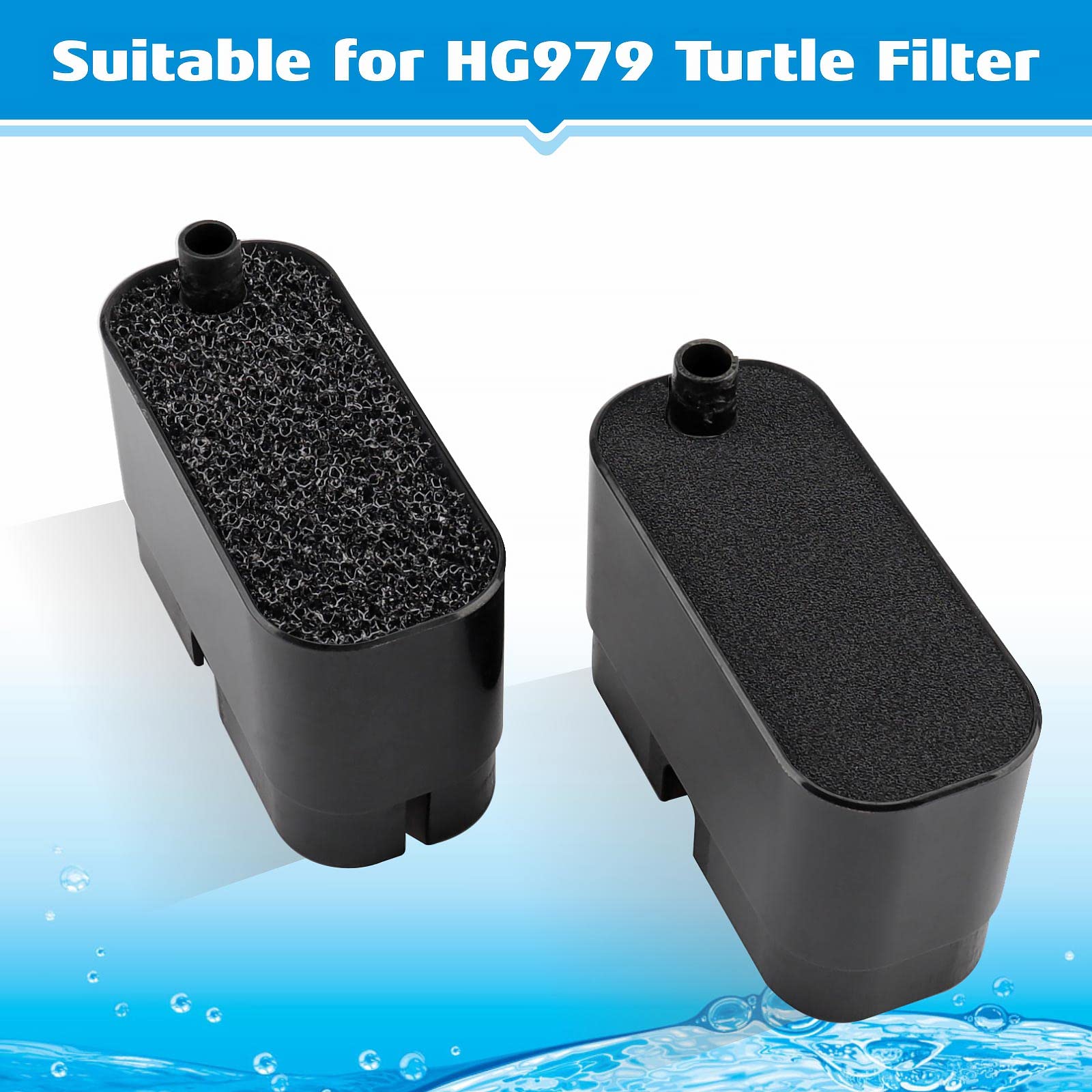 hygger 12-Pack Aquarium Filter Sponge Replacement (6 Coarse + 6 Fine Pads) for HG979 Turtle Filter