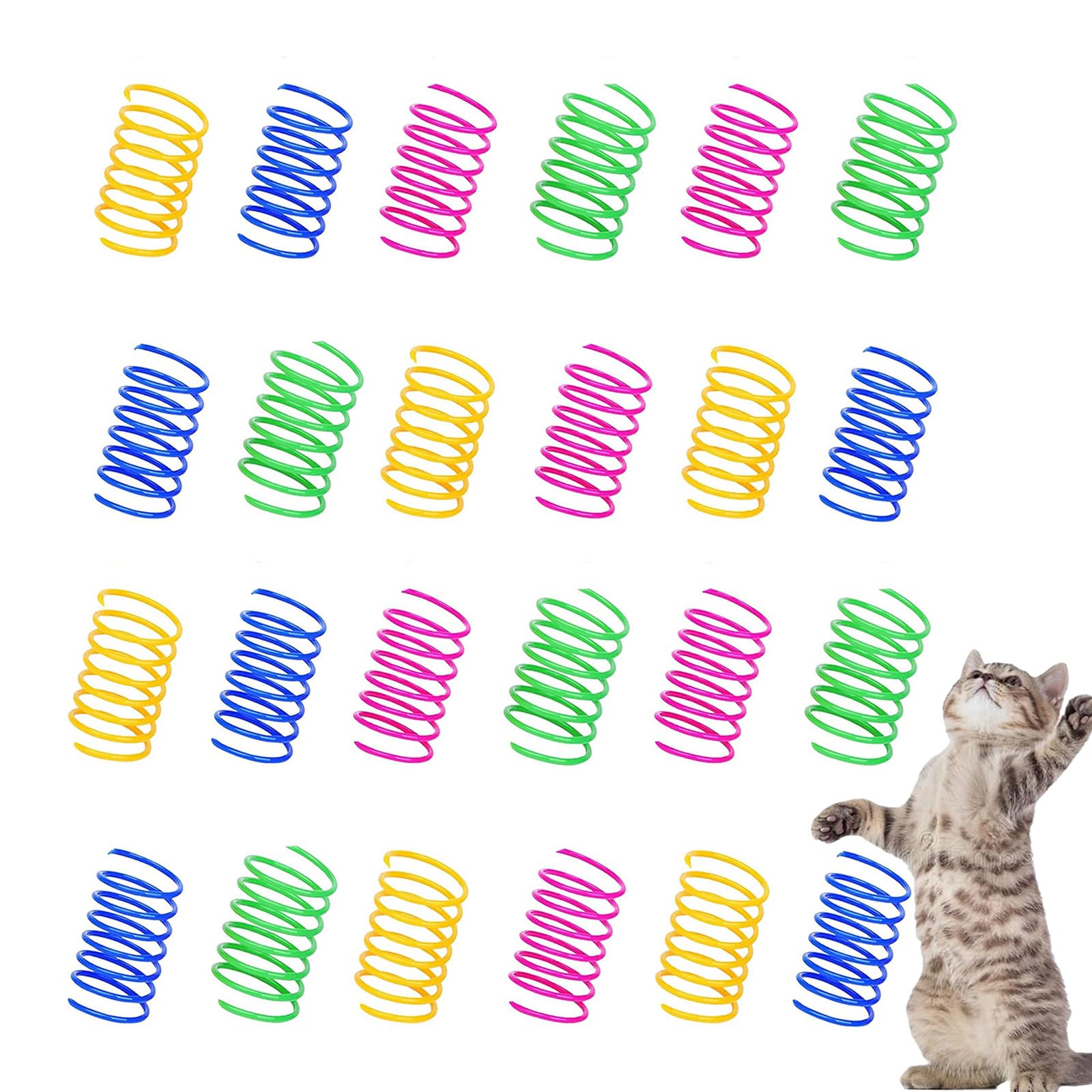 Benepoint Interactive Spring Toys For Cats - Swatting, Hunting, Teeth Grinding - Durable Plastic Coils For Indoor Agility, Fitne