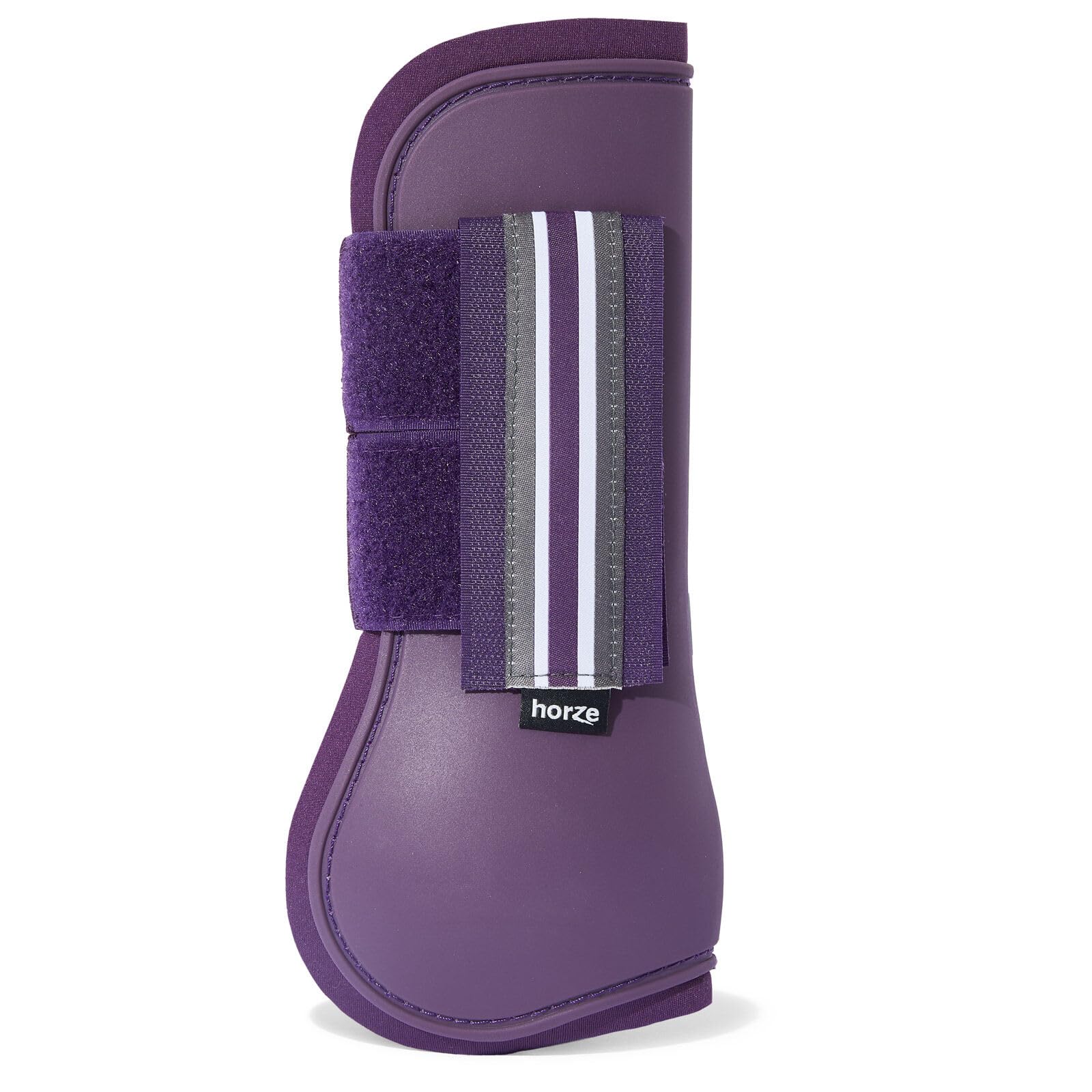 Horze Adepto Open Front Tendon Boots | Durable Shell With Neoprene Lining - Blackcurrant Purple - Horse