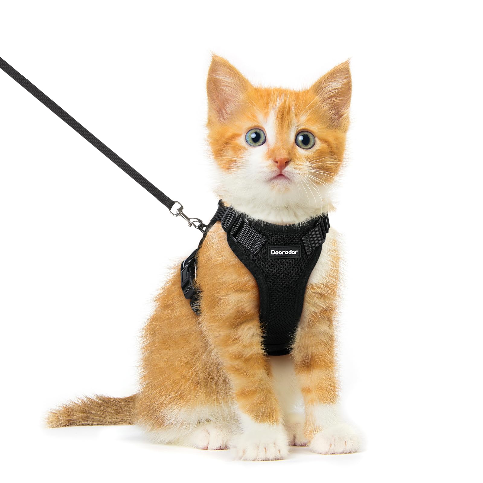 Dooradar Cat Harness And Leash Set, Escape Proof Safe Adjustable Kitten Vest Harnesses For Walking, Easy Control Soft Breathable