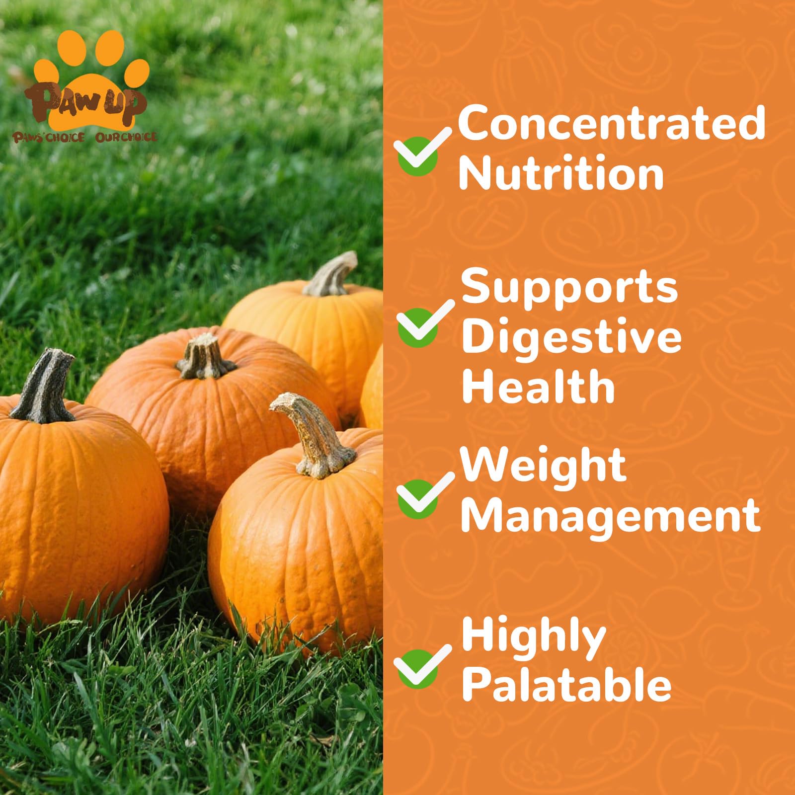 PAWUP Freeze-Dried Pumpkin Treats for Dogs & Cats - High Fiber, Single Ingredient Natural Snacks for Digestion & Gut Health, Hea