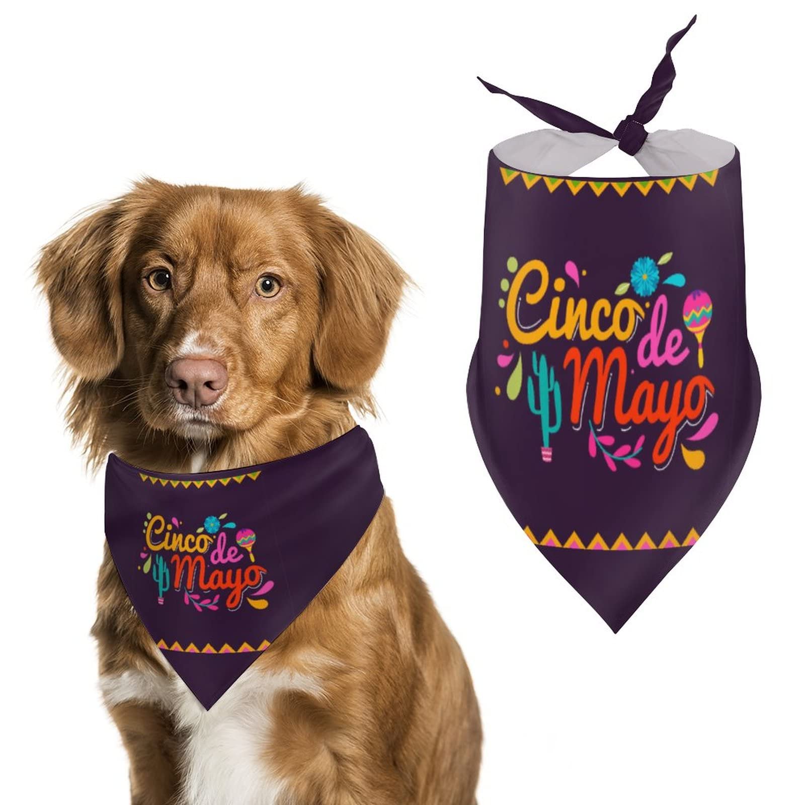 Cinco De Mayo Mexican Fiesta 2023 Dog Bandanas Pets Kerchief Reversible Triangle Bibs Scarf Outfits Accessories For Small To Lar